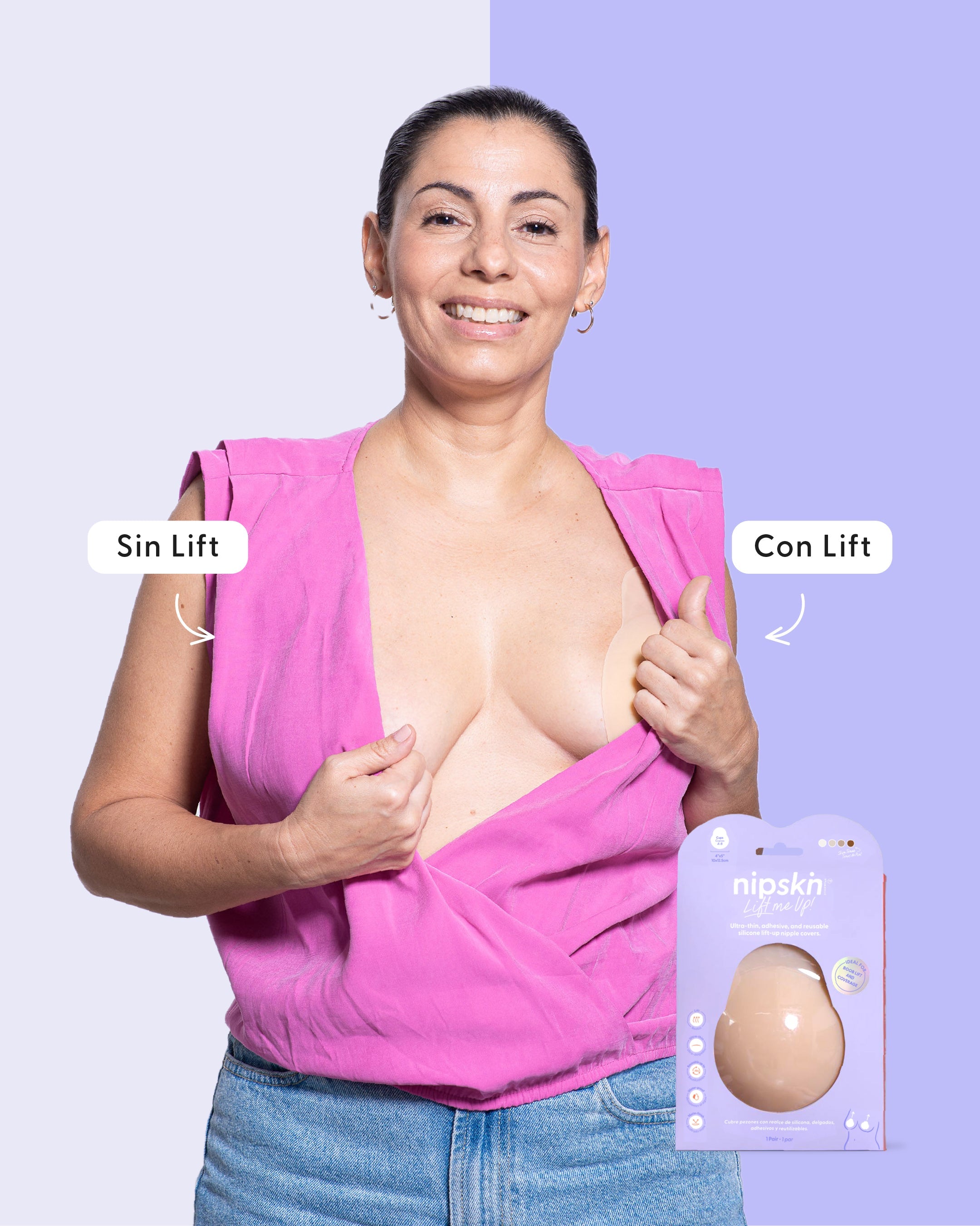 Kit Brasier Adhesivo + Copas Adhesivas en Silicona (Talla PLUS) - Nipskin®