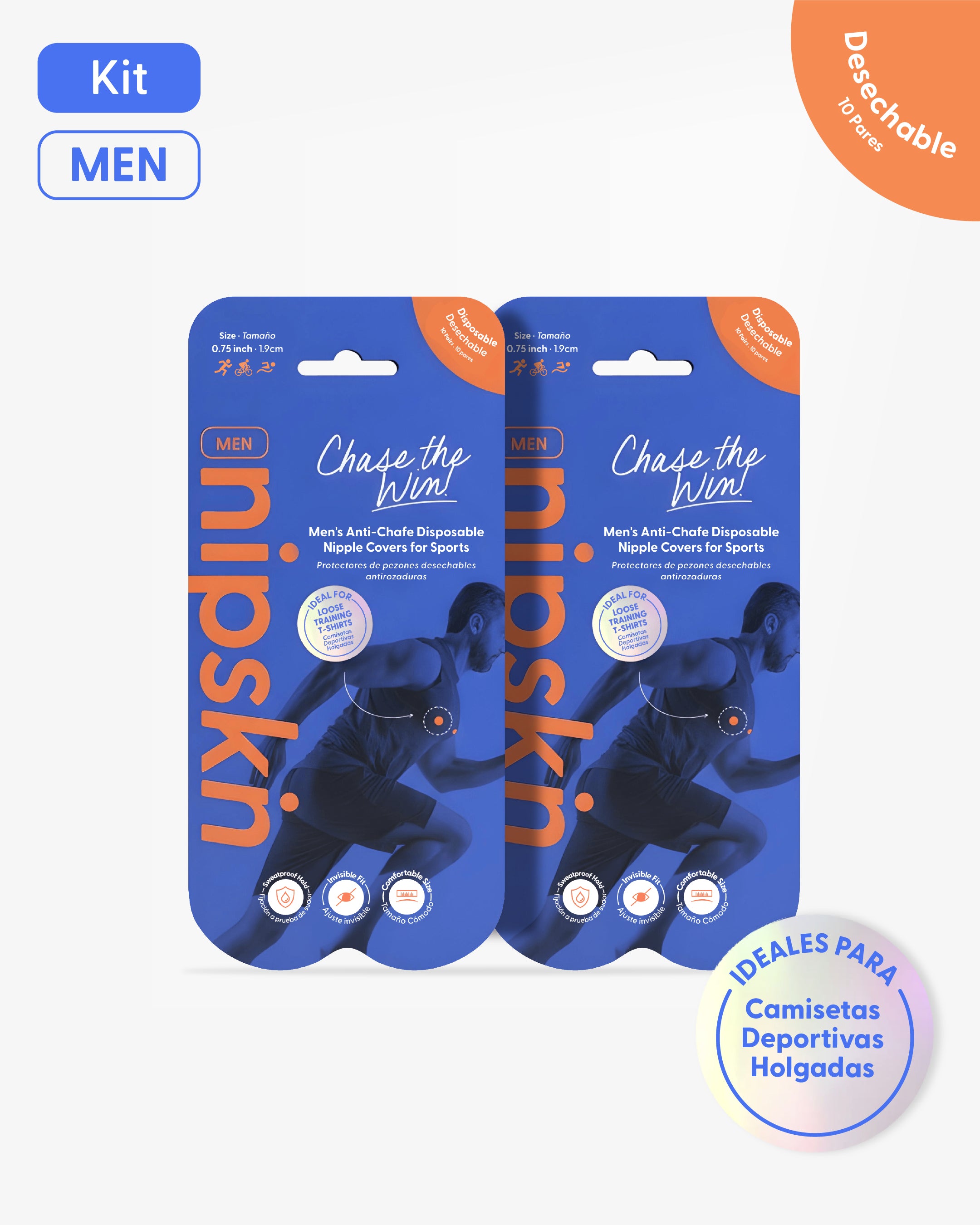 Kit x2 Protectores Anti-Roce (Pack x10 pares c/u), Chase the Win - Nipskin®