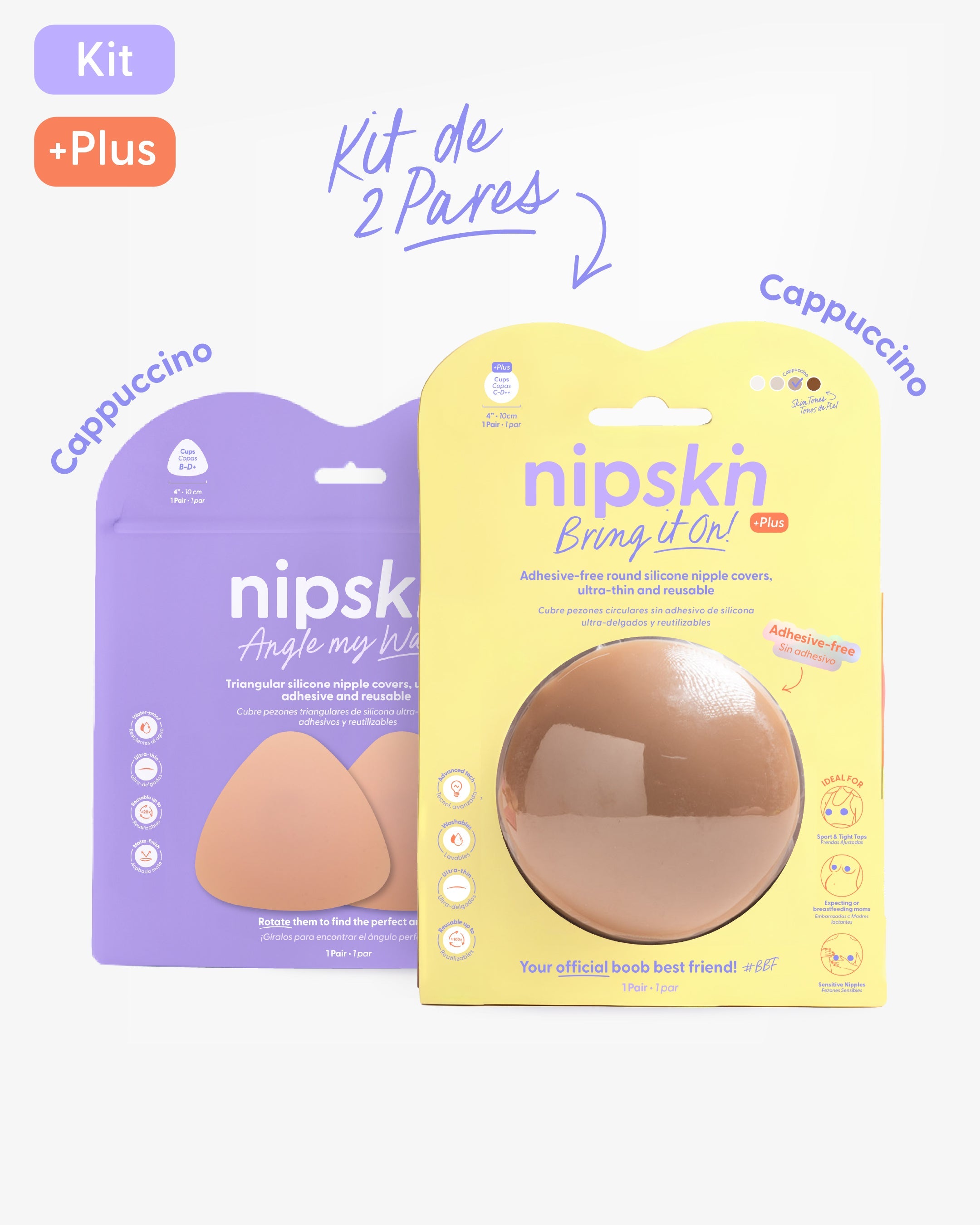 Kit Cubre pezones Sin Adhesivo + Triangular | Nipskin®