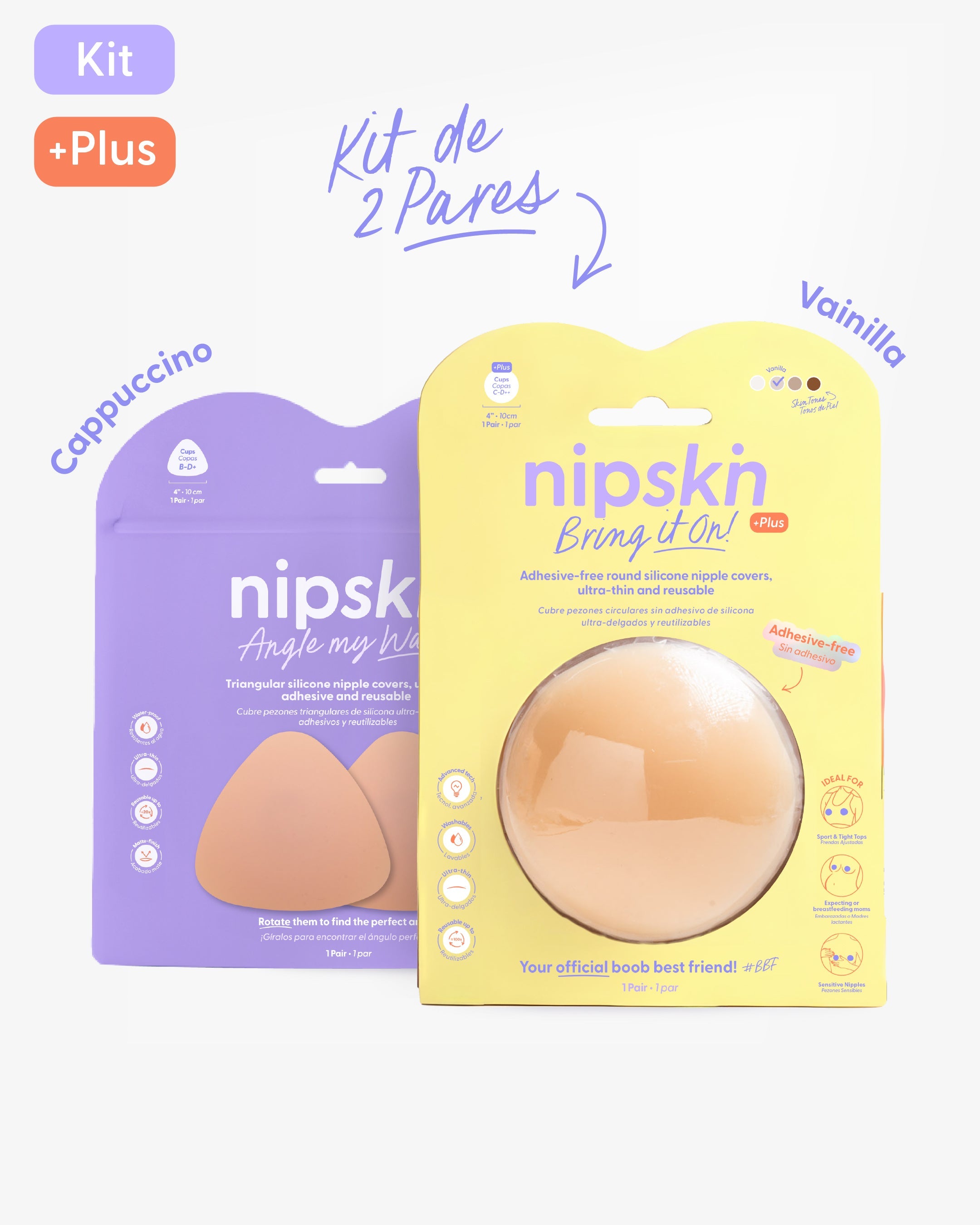 Kit Cubre pezones Sin Adhesivo + Triangular | Nipskin®