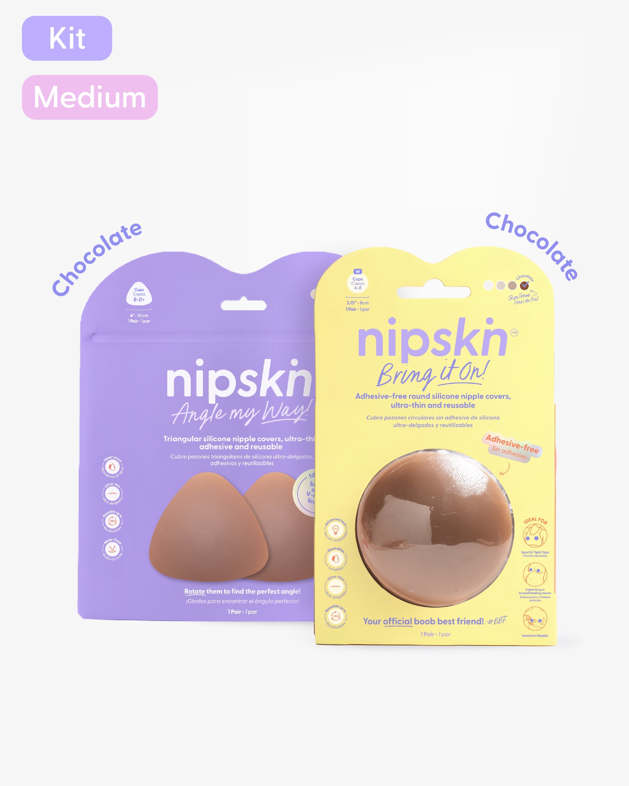 Kit Cubre pezones Sin Adhesivo + Triangular | Nipskin®