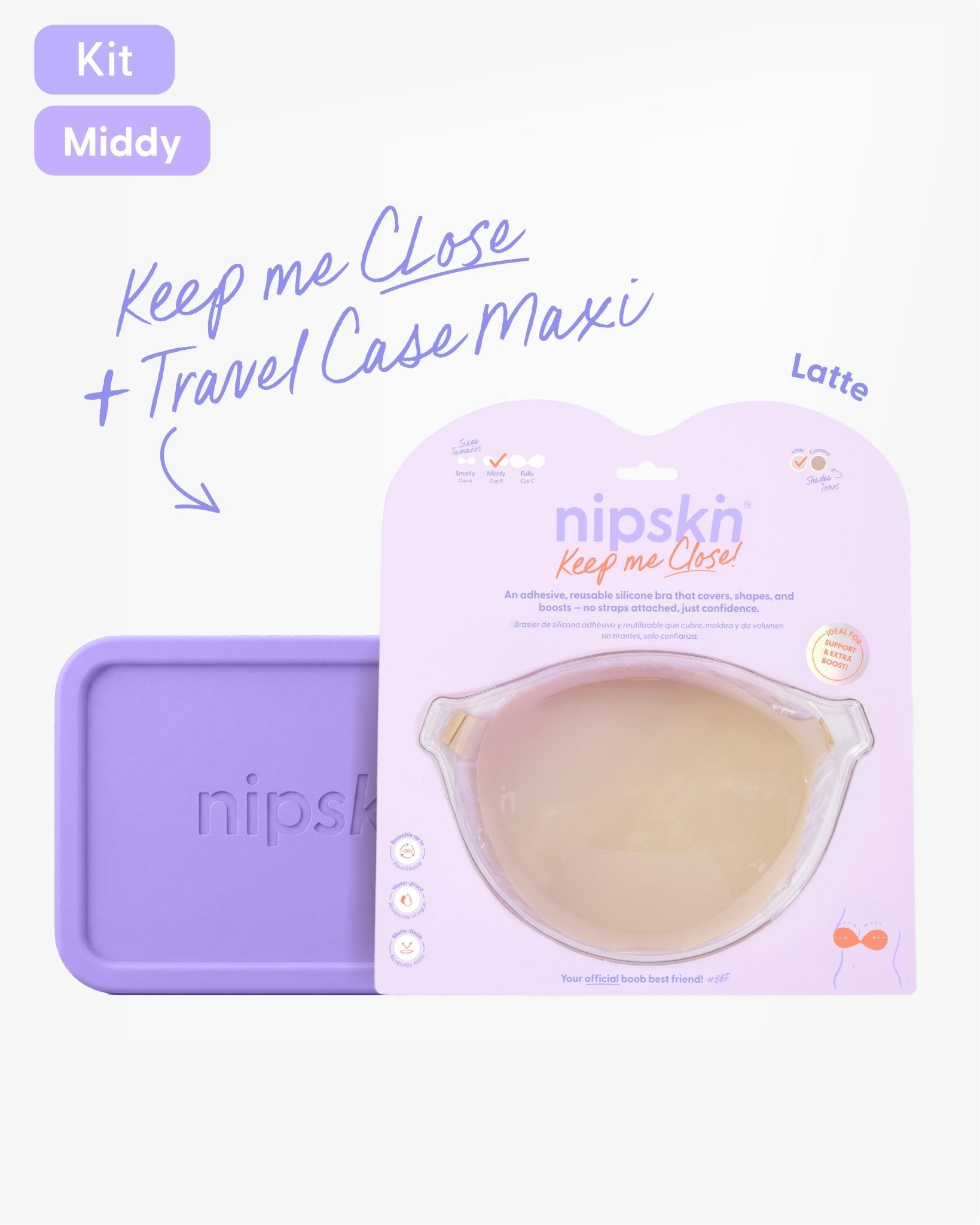Brasier Invisible Adhesivo de Silicona Negro más Estuche - Nipskin®