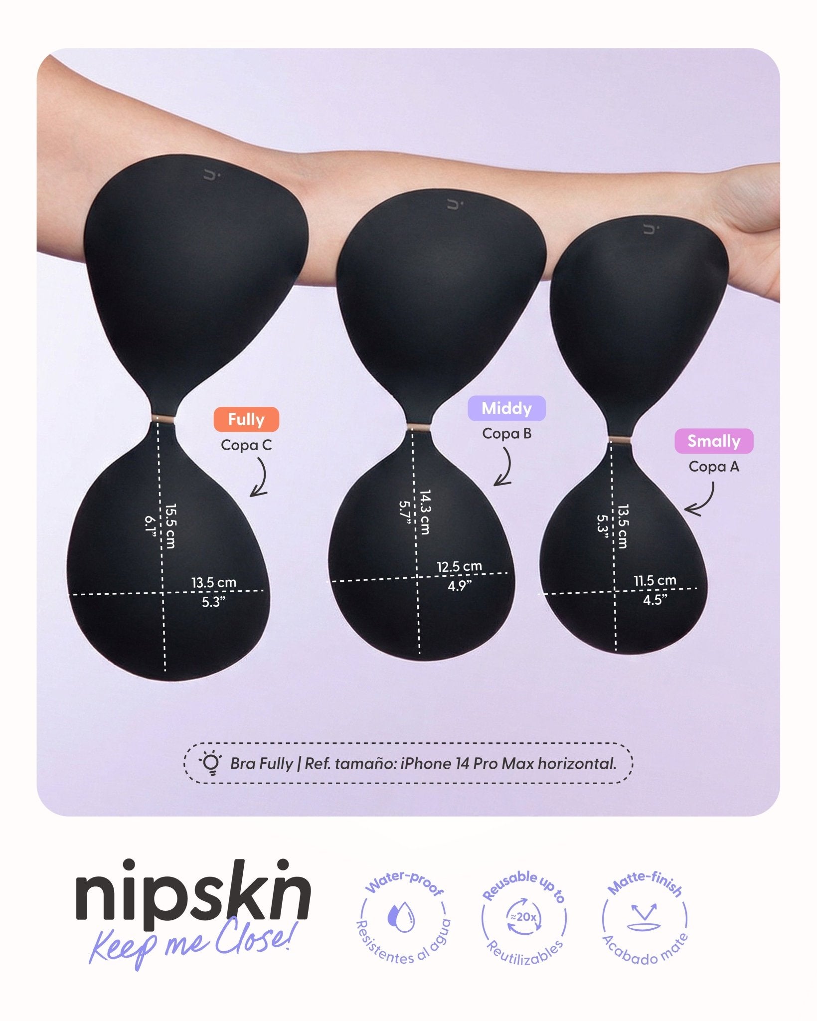 Brasier Invisible Adhesivo de Silicona Negro más Estuche - Nipskin®
