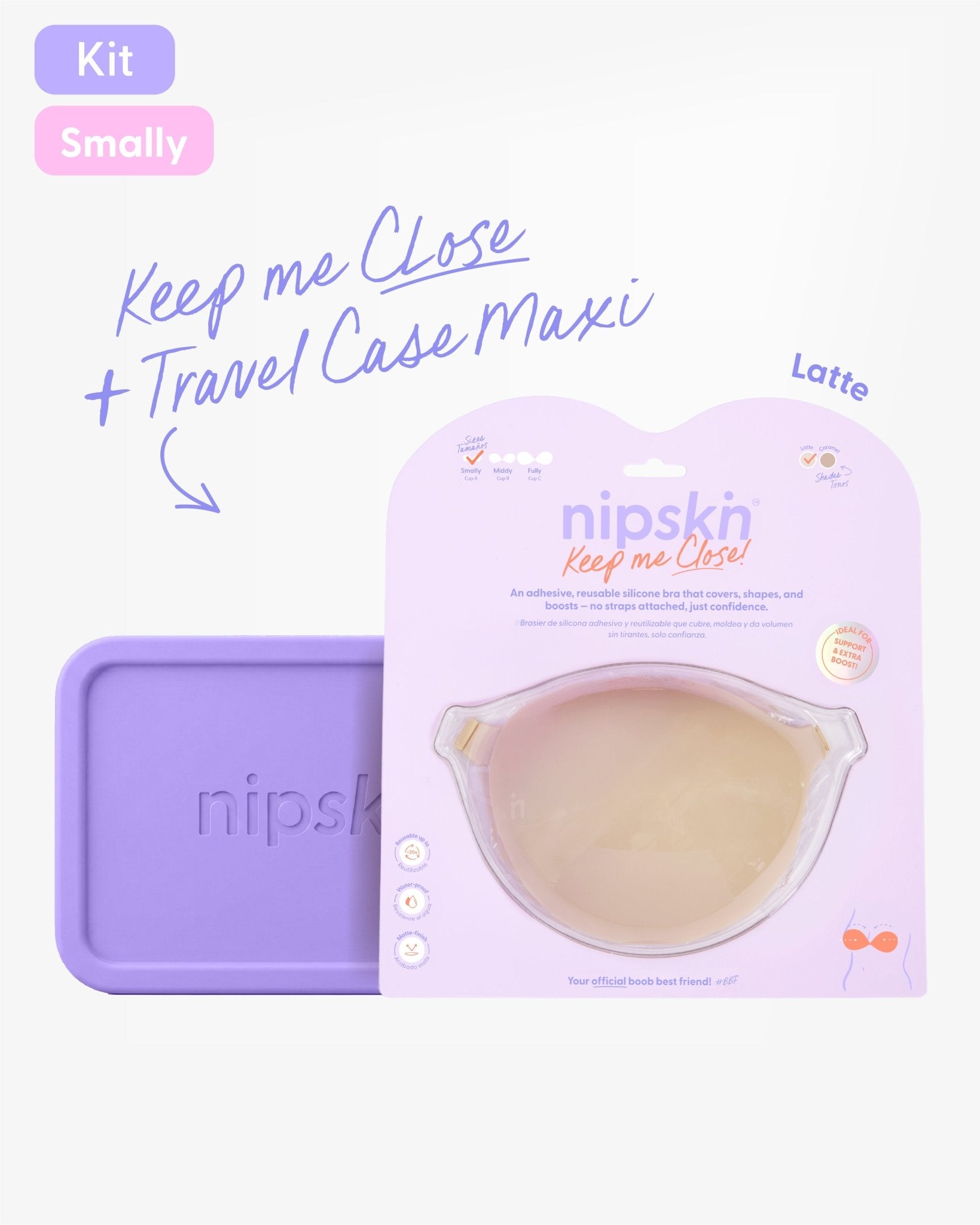 Brasier Invisible Adhesivo de Silicona Negro más Estuche - Nipskin®
