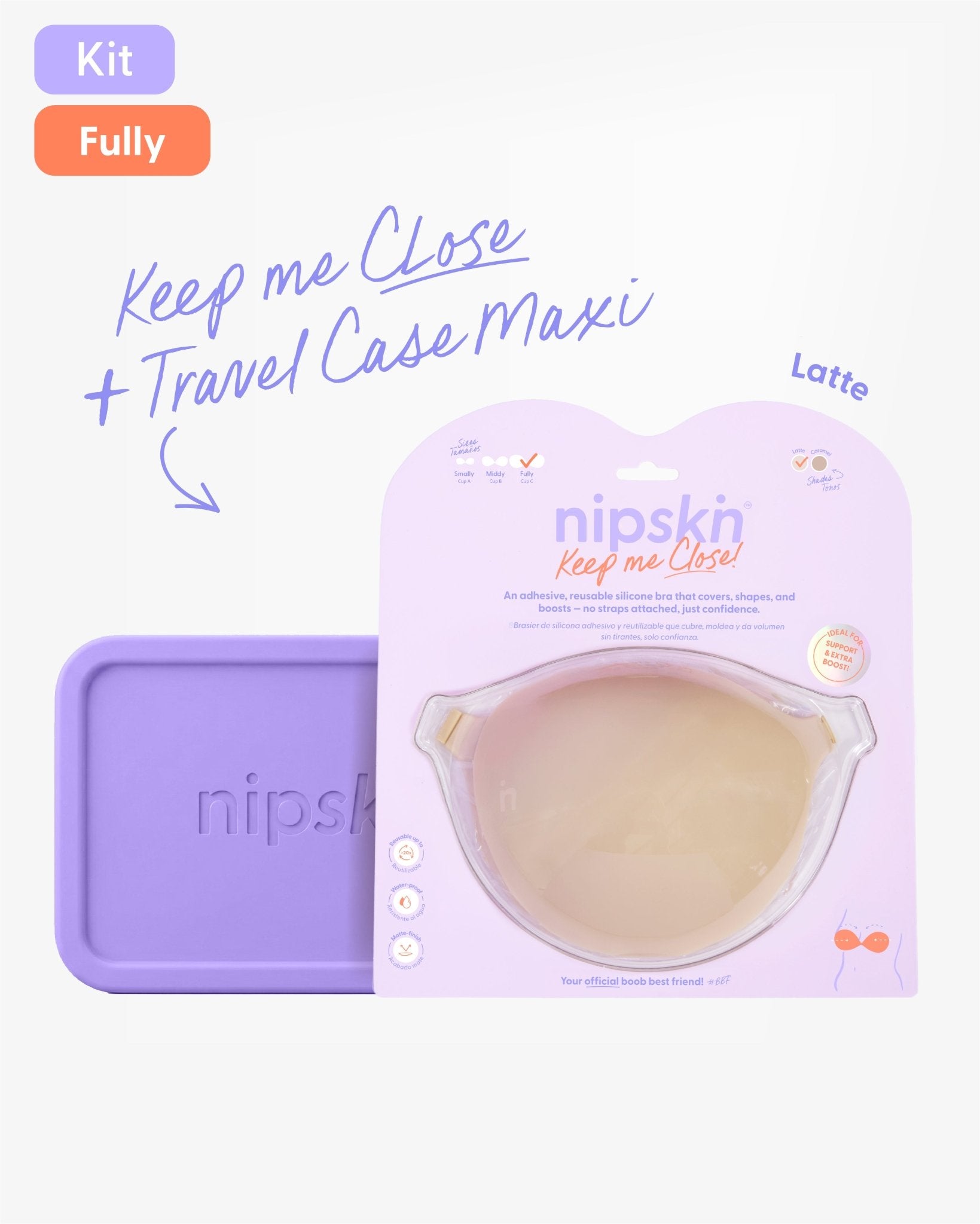 Brasier Invisible Adhesivo de Silicona Negro más Estuche - Nipskin®