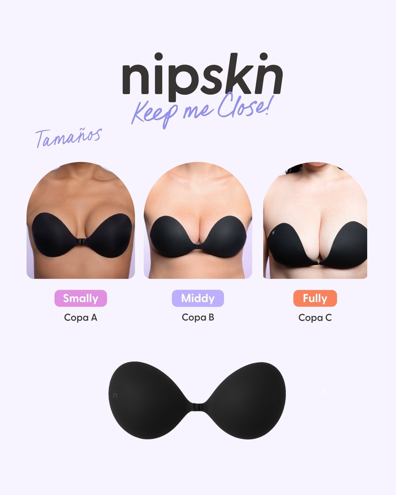 Brasier Invisible Adhesivo de Silicona Negro más Estuche - Nipskin®
