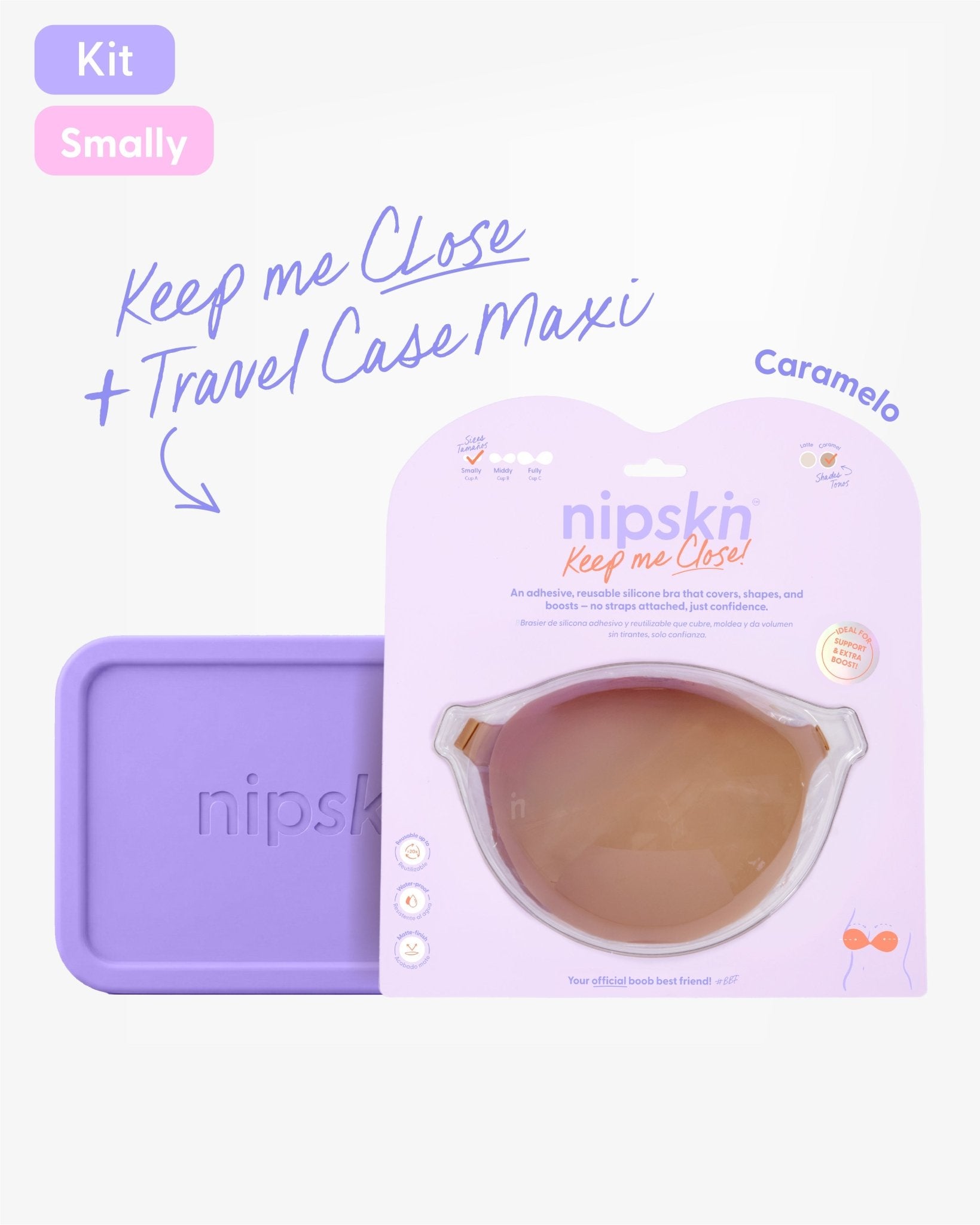 Brasier Invisible Adhesivo de Silicona Negro más Estuche - Nipskin®