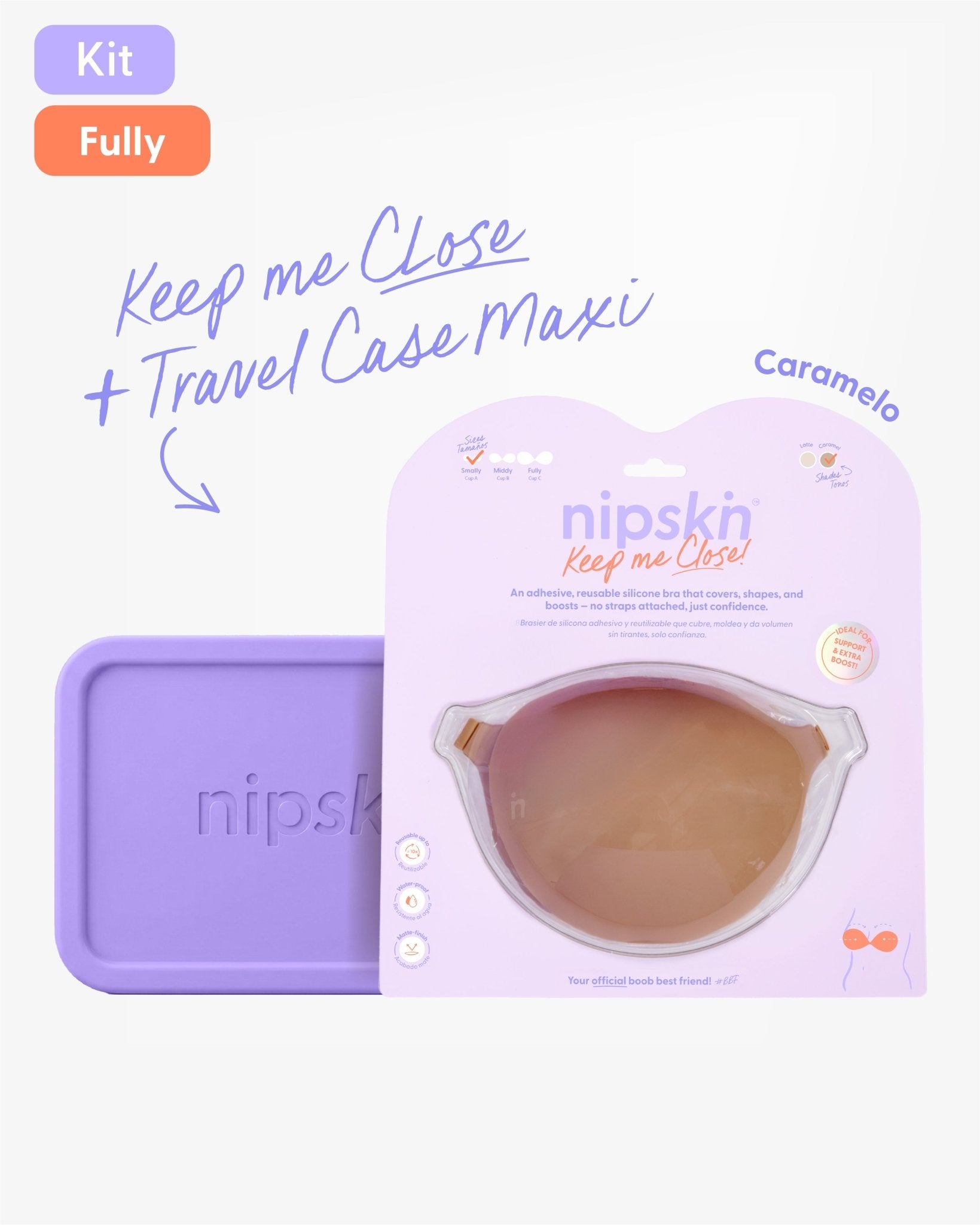 Brasier Invisible Adhesivo de Silicona Negro más Estuche - Nipskin®