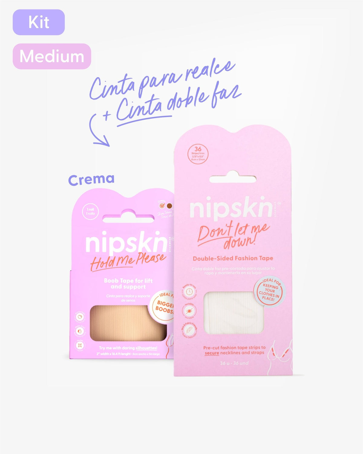 Cinta Levanta Bustos más Cinta Doble Faz para Ropa - Nipskin®