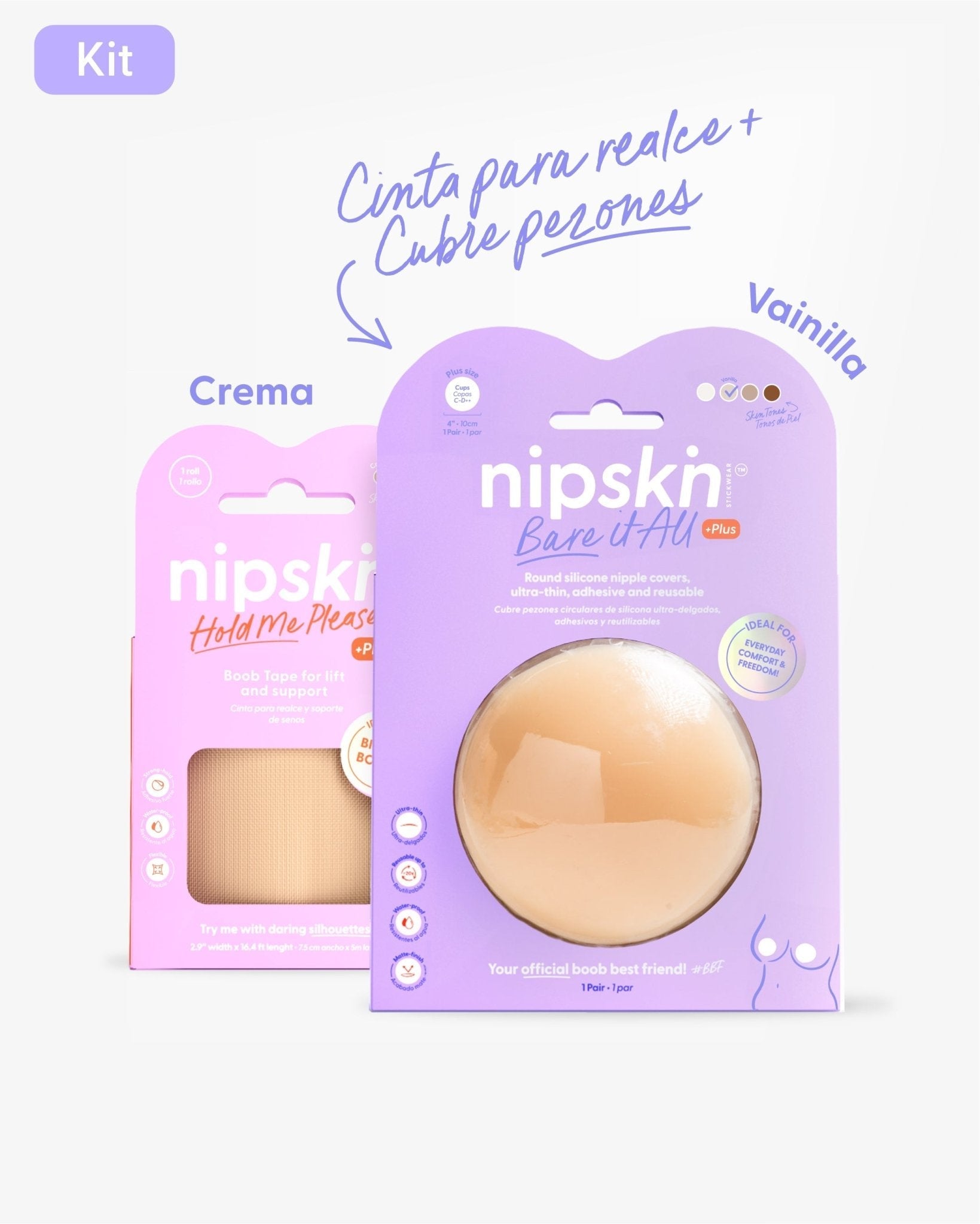 Cinta para Levantar el busto mas Cubre pezon PLUS - Nipskin®