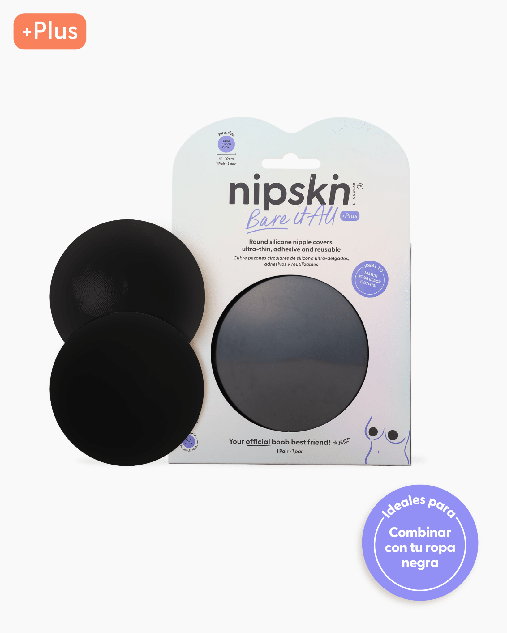 Cubre Pezón de Silicona Negro, Bare It All - Nipskin®