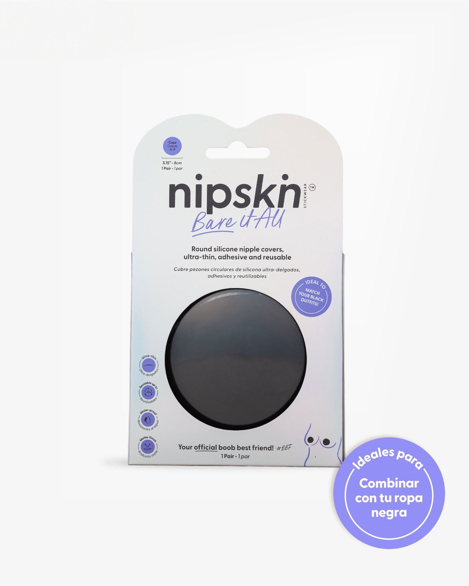 Cubre Pezones Nipskin® Circulares de Silicona Reutilizables - Nipple Cover Black Edition - Nipskin