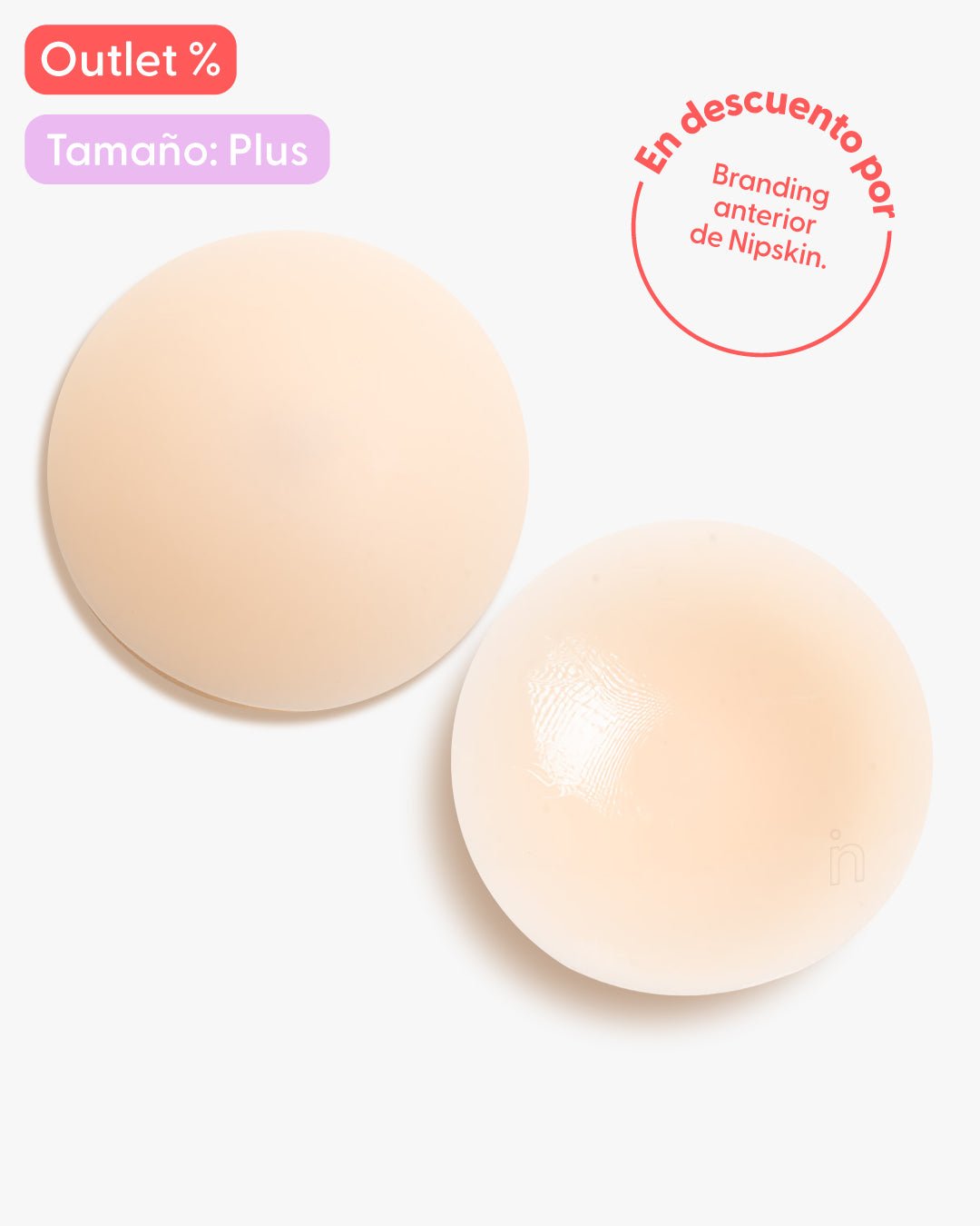 Cubrepezones reutilizables Nipskin tono Chantilly talla Plus, empaque edición anterior de marca