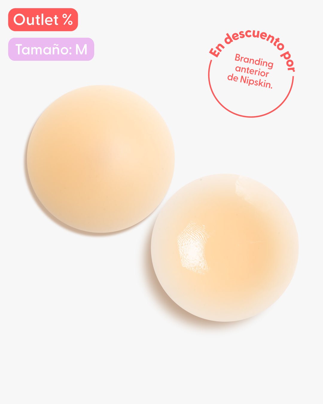 Cubrepezones reutilizables Nipskin tono Vainilla talla M, empaque edición anterior de marca
