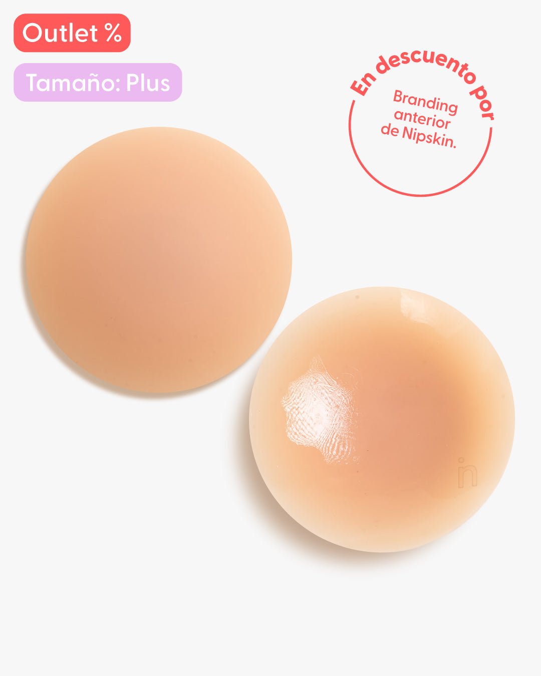 Cubrepezones reutilizables Nipskin tono Cappuccino talla Plus, empaque edición anterior de marca