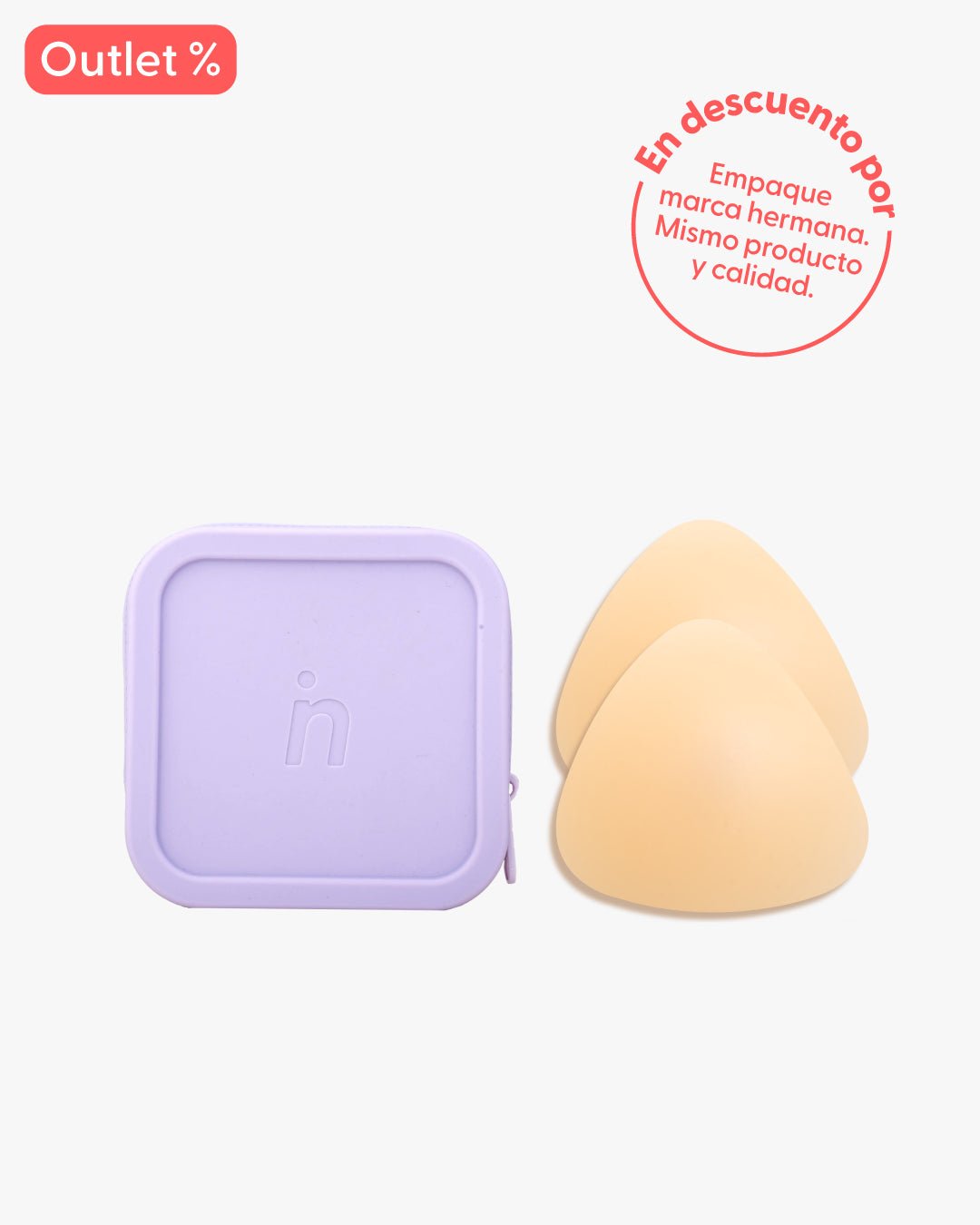 Kit cubrepezón triangular más estuche tono Vainilla, presentación Leluskin