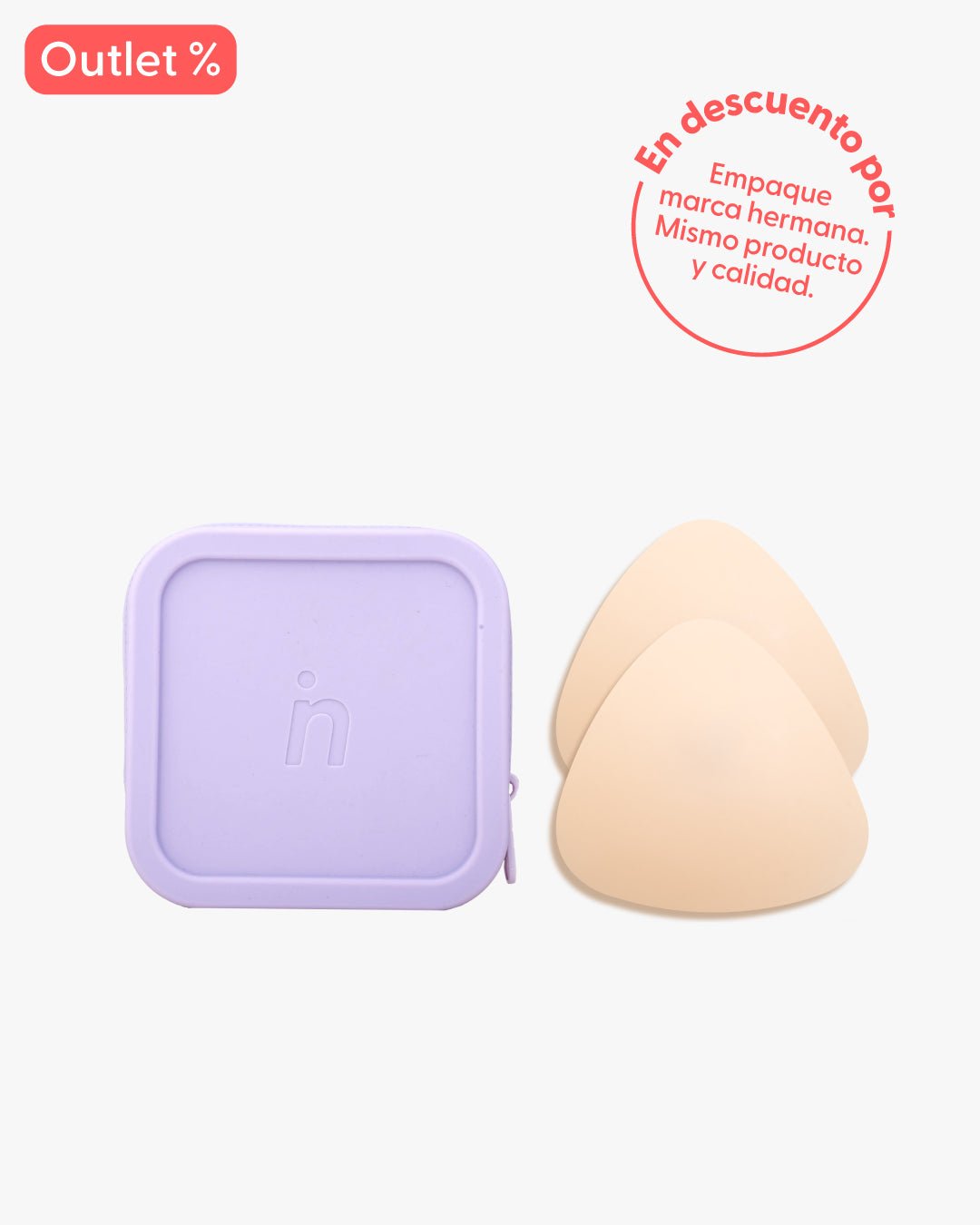 Kit cubrepezón triangular más estuche tono Chantilly, presentación Leluskin