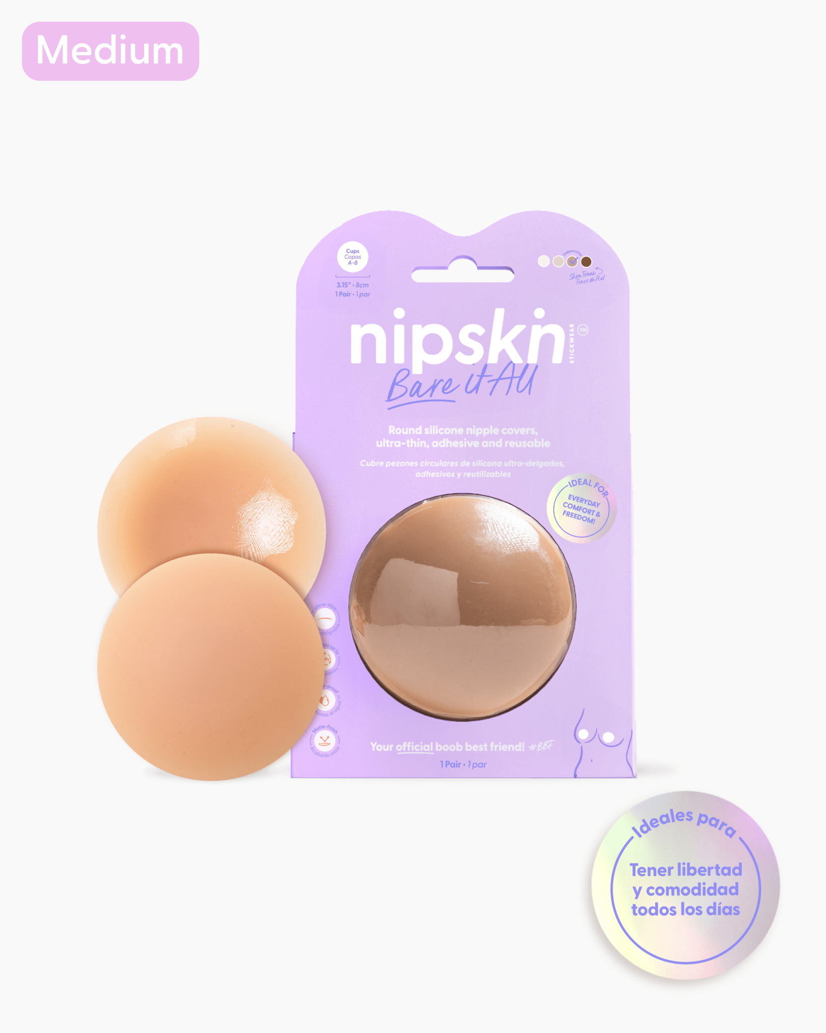 Cubrepezones de Silicona Reutilizable, Bare It All - Nipskin®