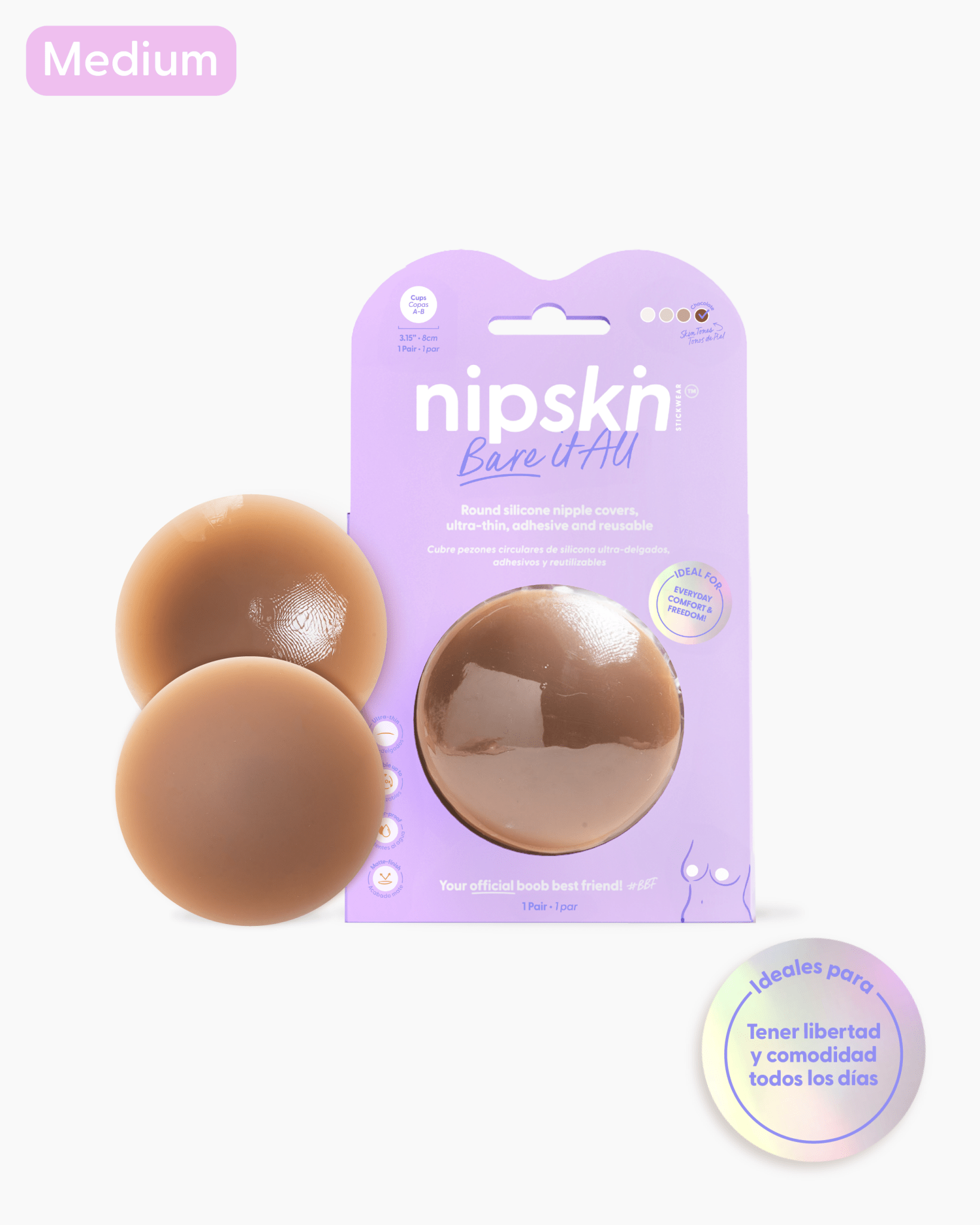 Cubrepezones de Silicona Reutilizable, Bare It All - Nipskin®