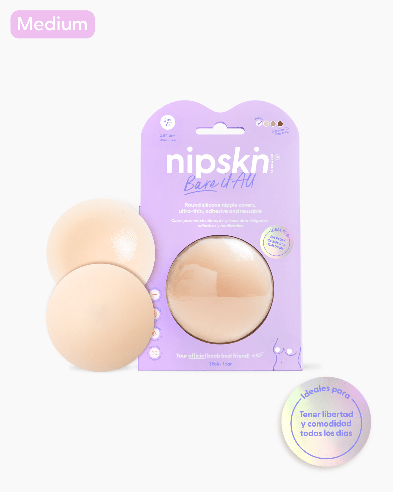 Cubrepezones de Silicona Reutilizable, Bare It All - Nipskin®