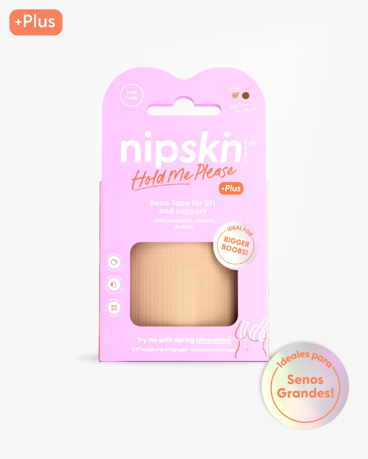 Hold Me Please PLUS - Boob Tape PLUS (No apto para pieles sensibles) - Nipskin