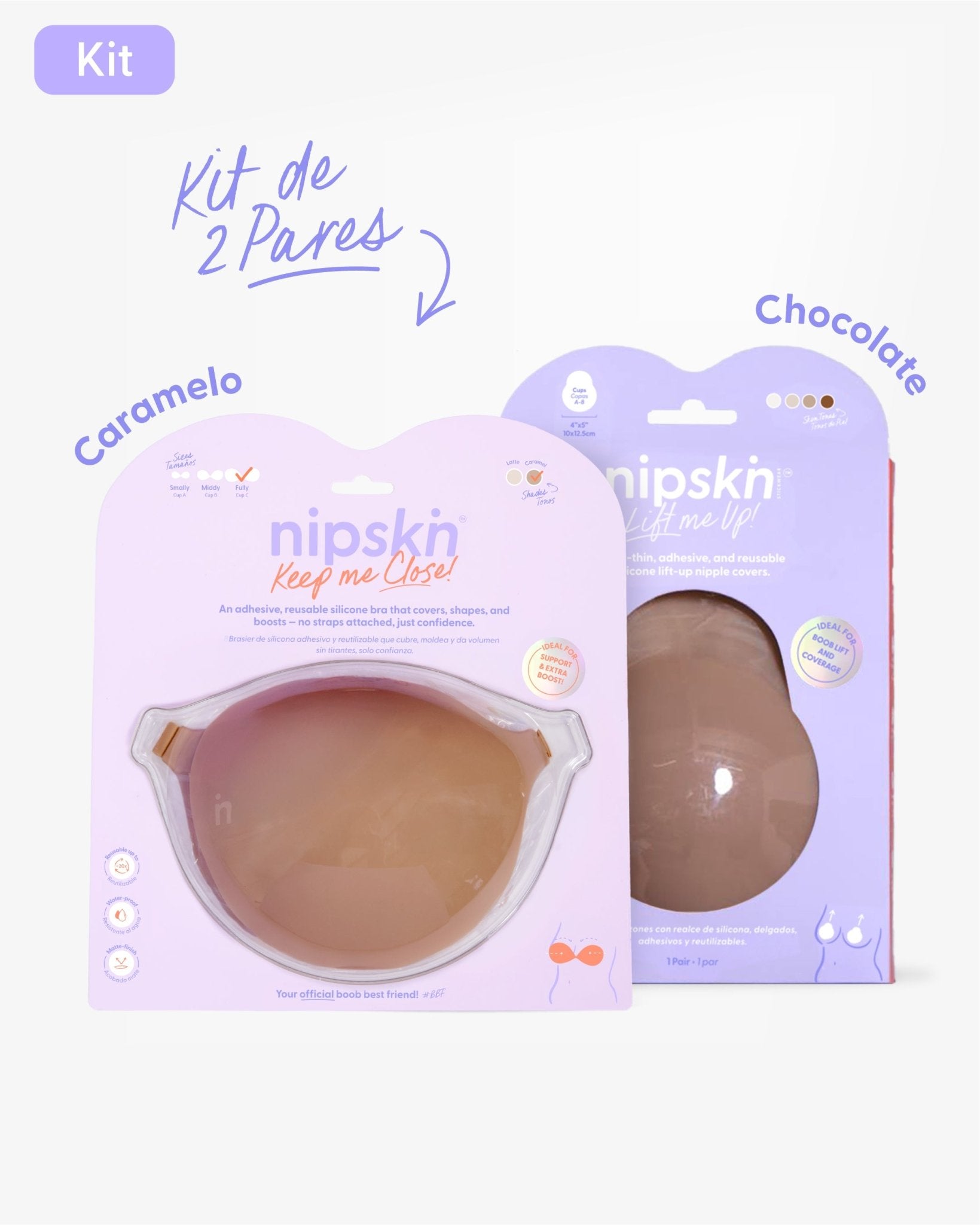 Kit Brasier Adhesivo + Copas Adhesivas en Silicona Para Levantar busto (Talla M) - Nipskin®