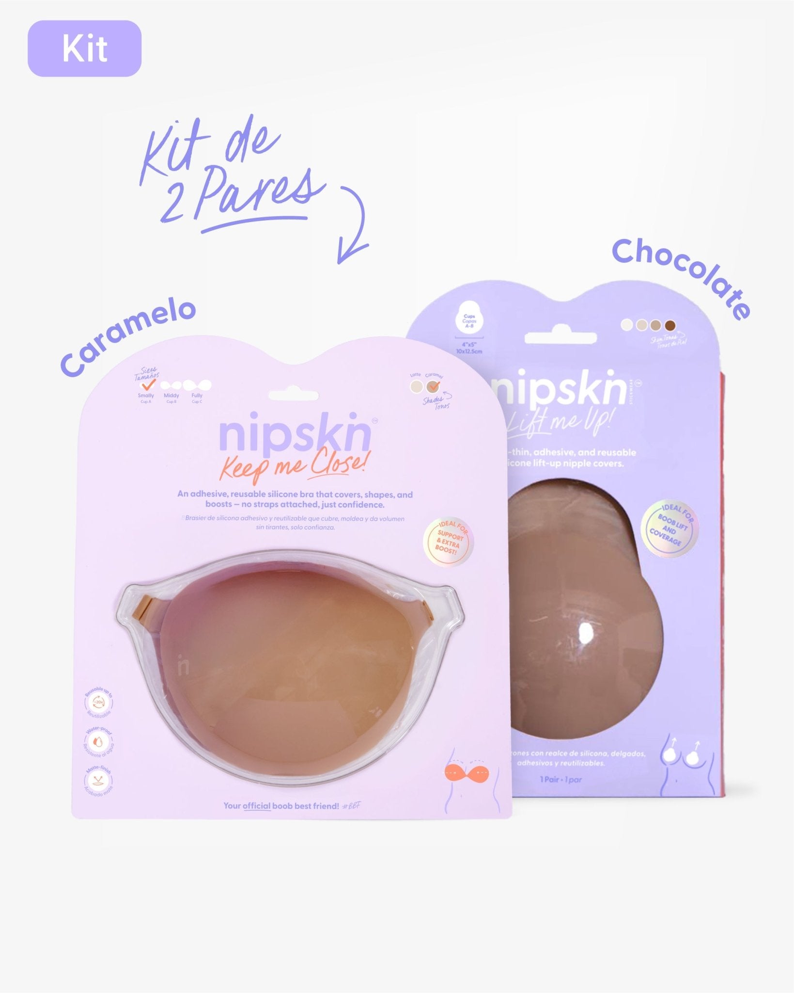 Kit Brasier Adhesivo + Copas Adhesivas en Silicona Para Levantar busto (Talla M) - Nipskin®