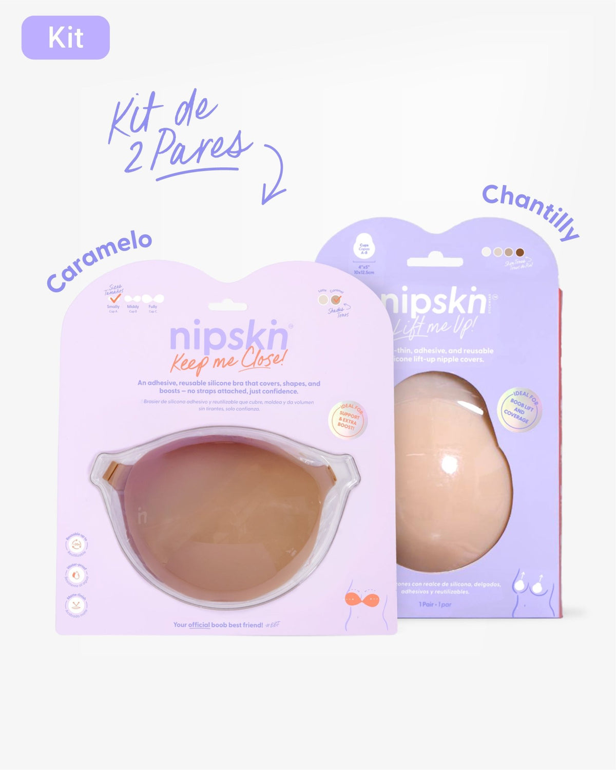 Kit Brasier Adhesivo + Copas Adhesivas en Silicona Para Levantar busto (Talla M) - Nipskin®