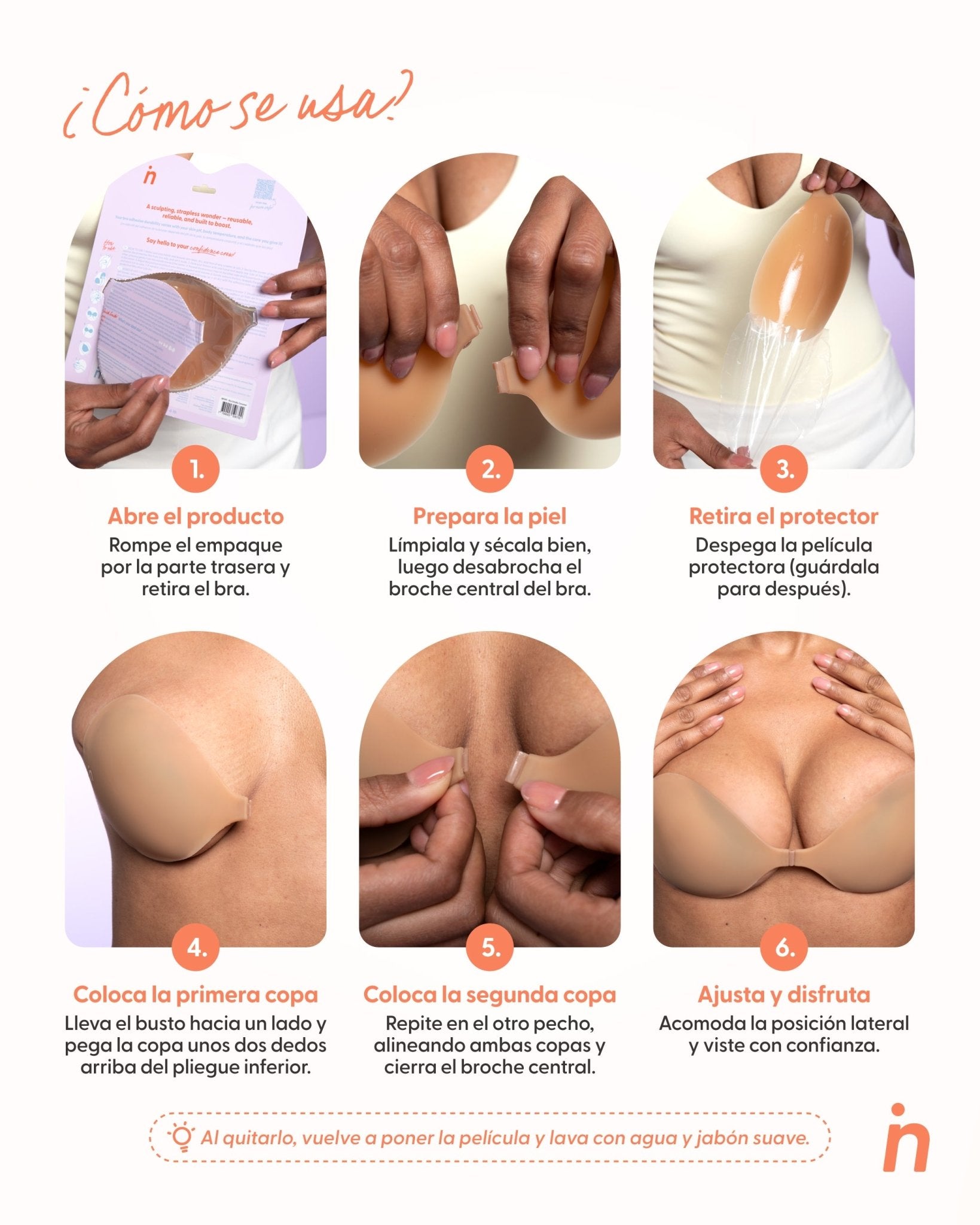 Kit Brasier Adhesivo + Copas Adhesivas en Silicona Para Levantar busto (Talla PLUS) - Nipskin®