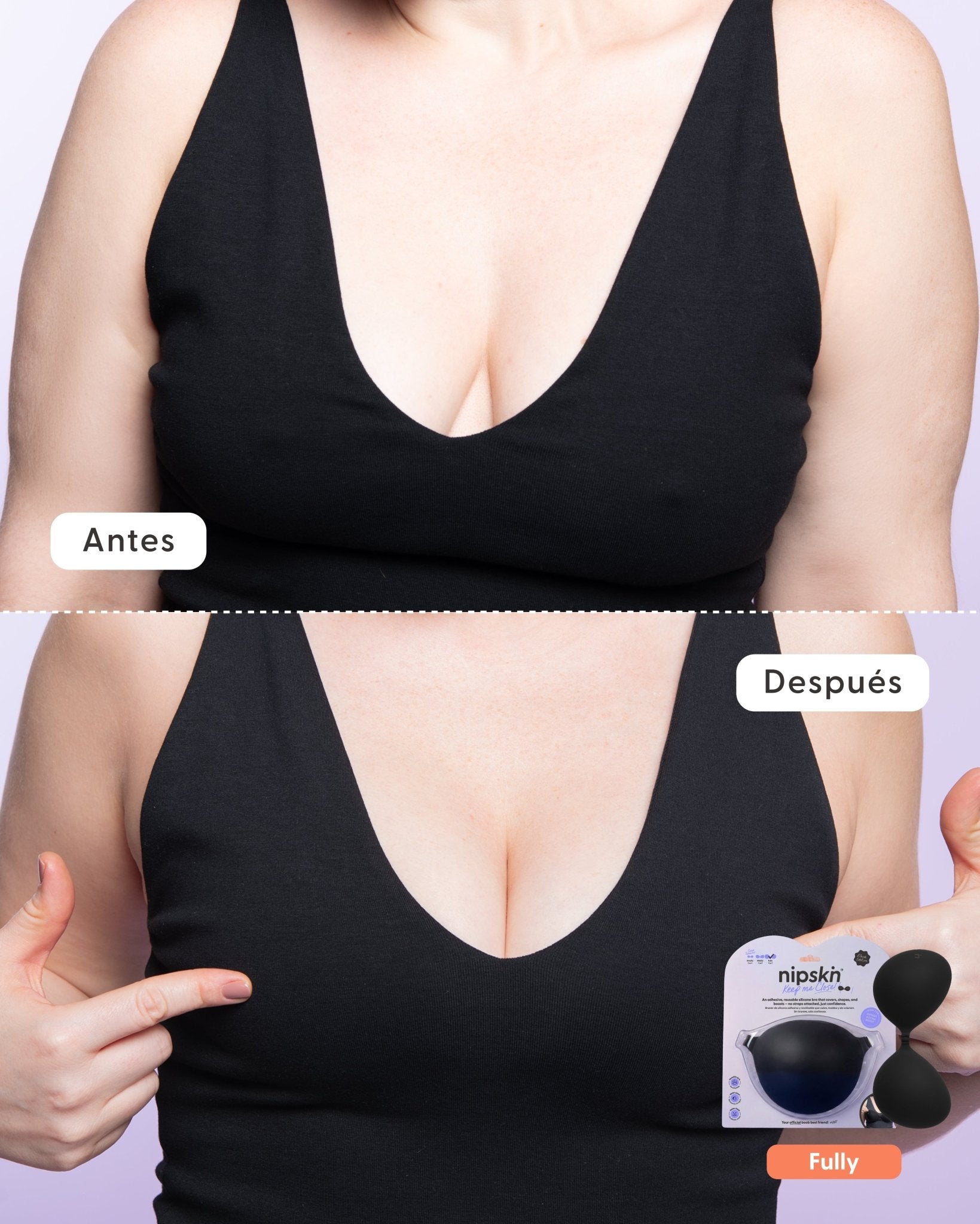 Kit Brasier Adhesivo + Copas Adhesivas en Silicona Para Levantar busto (Talla PLUS) - Nipskin®