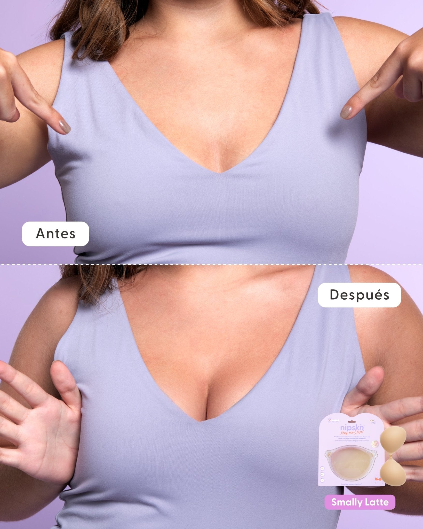 Kit Brasier Adhesivo + Copas Adhesivas en Silicona Para Levantar busto (Talla PLUS) - Nipskin®
