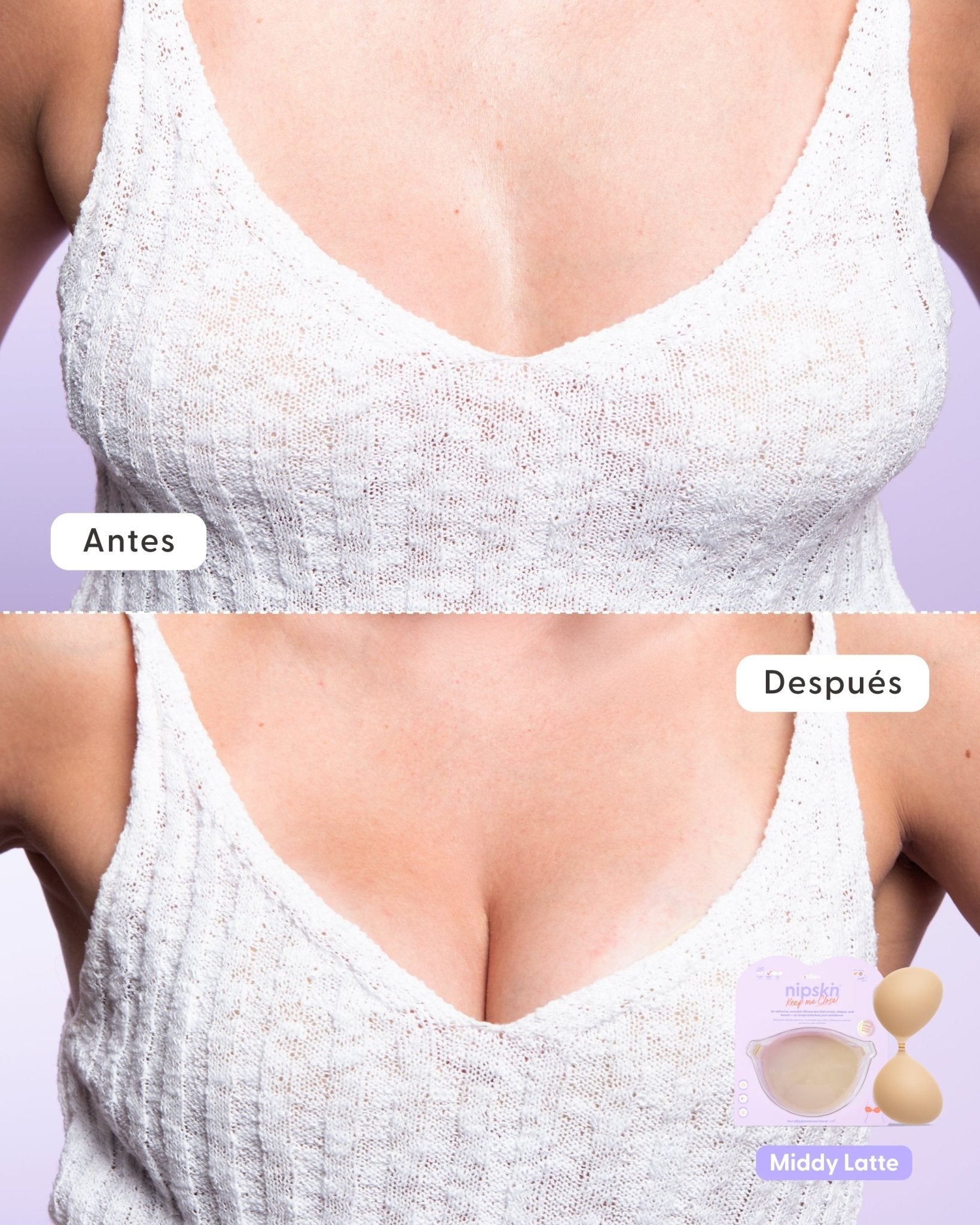 Kit Brasier Adhesivo + Copas Adhesivas en Silicona Para Levantar busto (Talla PLUS) - Nipskin®