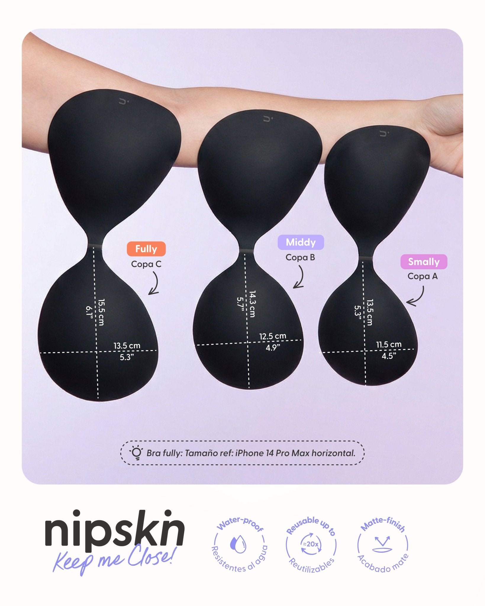 Kit Brasier Adhesivo Negro+ Cubre Pezón de Silicona Negro - Nipskin®