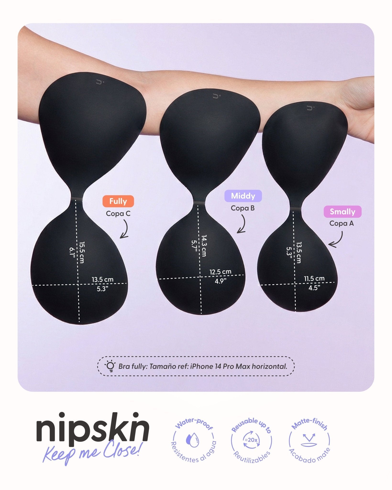 Kit Brasier Adhesivo Negro+ Cubre Pezón de Silicona Negro - Nipskin®