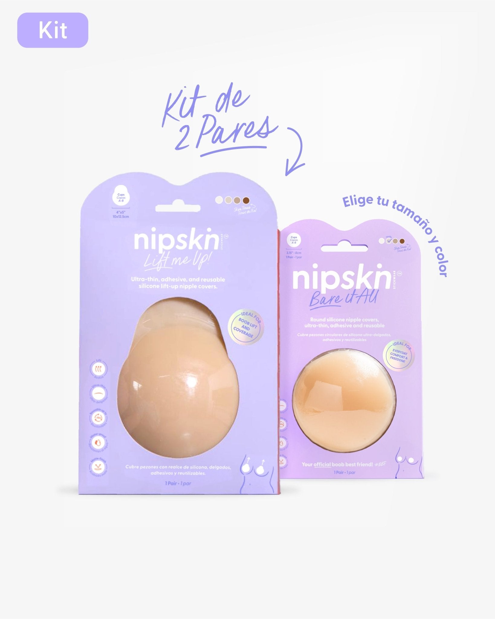 Kit x2 Copas Adhesivas de Silicona - Nipskin®