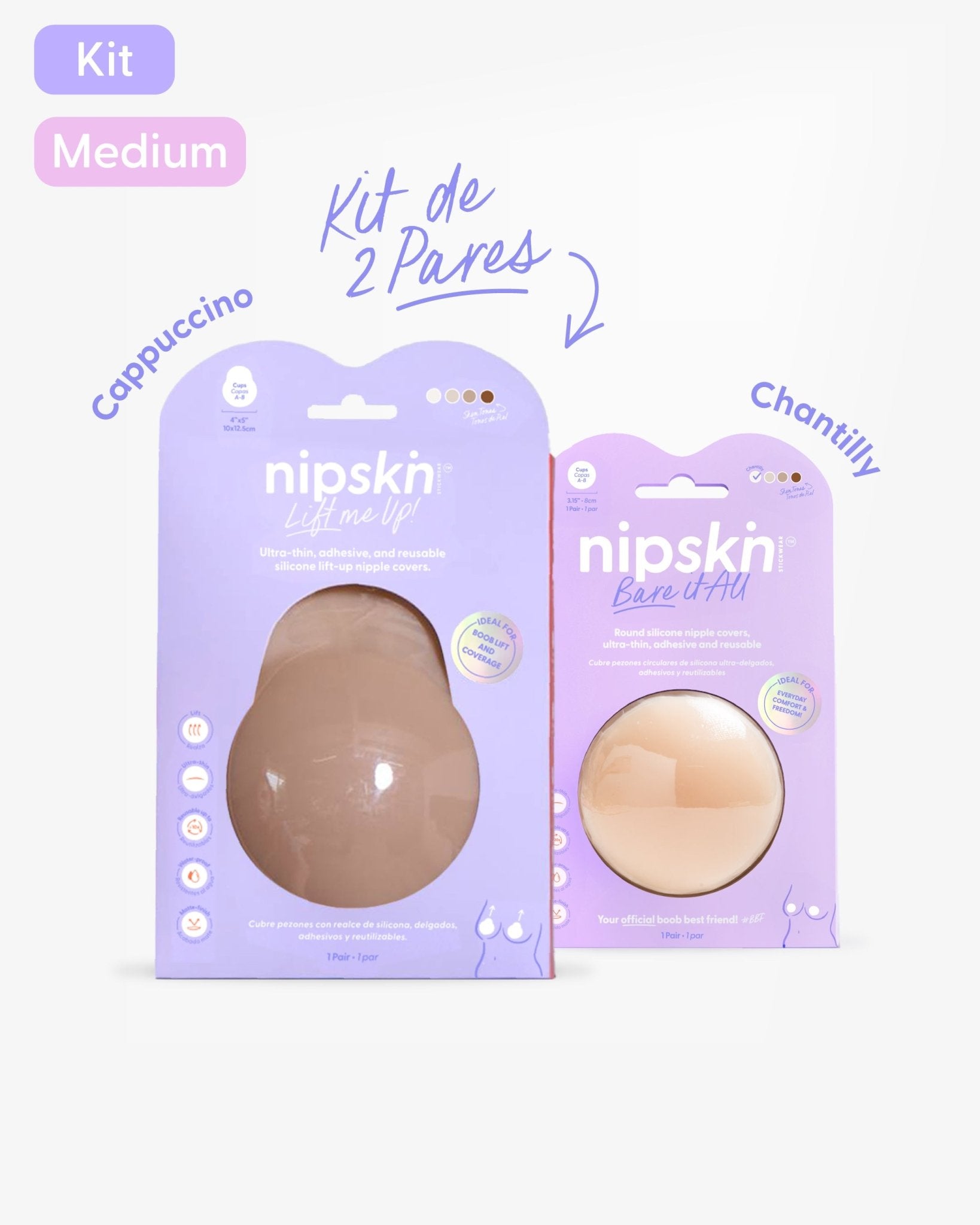 Kit x2 Copas Adhesivas de Silicona - Nipskin®