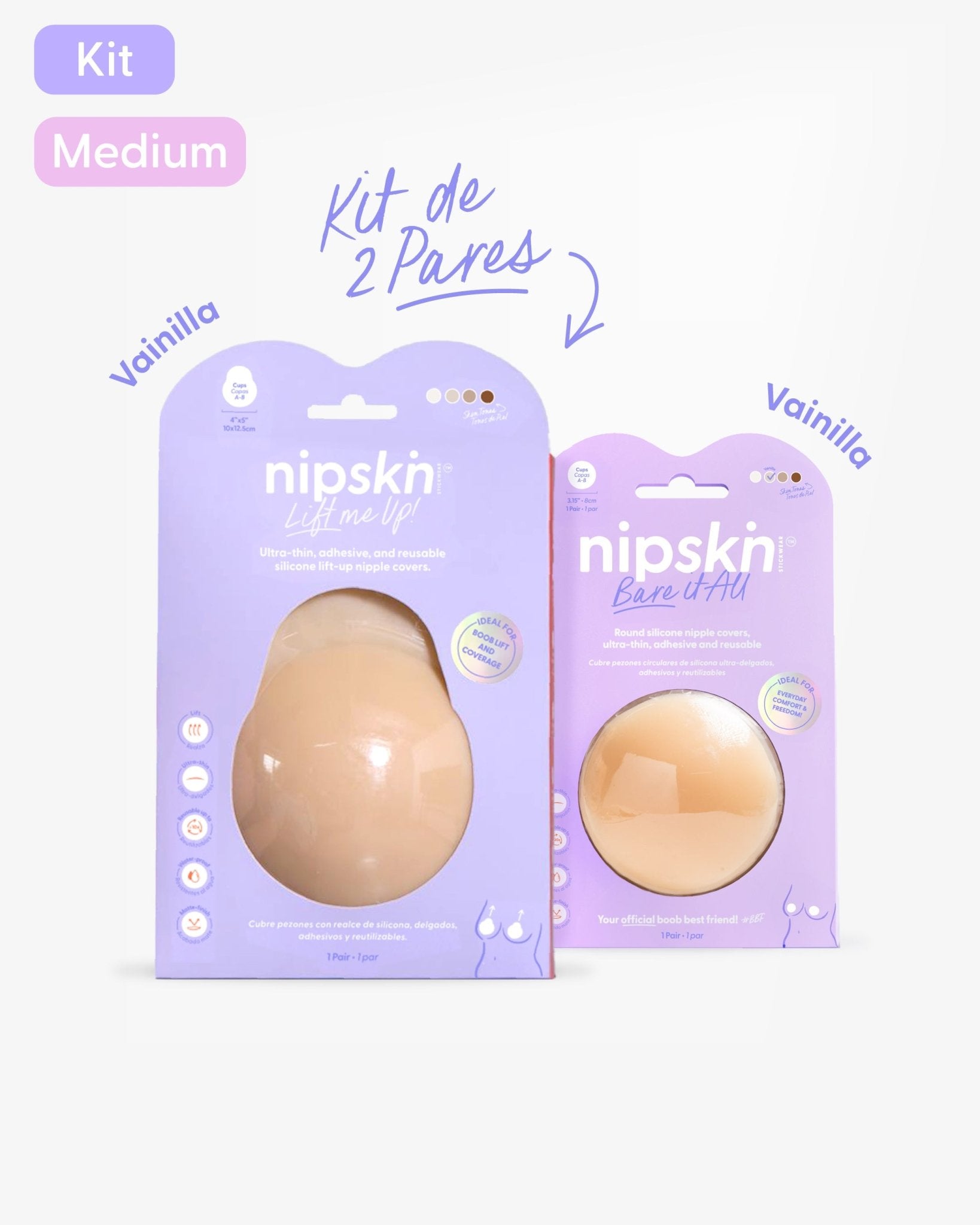 Kit x2 Copas Adhesivas de Silicona - Nipskin®