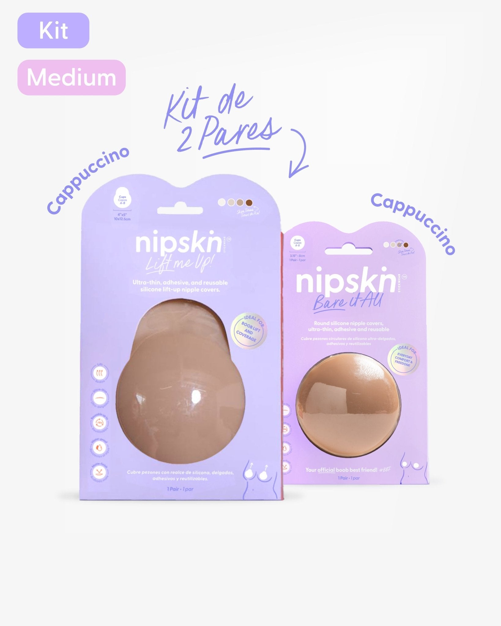 Kit x2 Copas Adhesivas de Silicona - Nipskin®