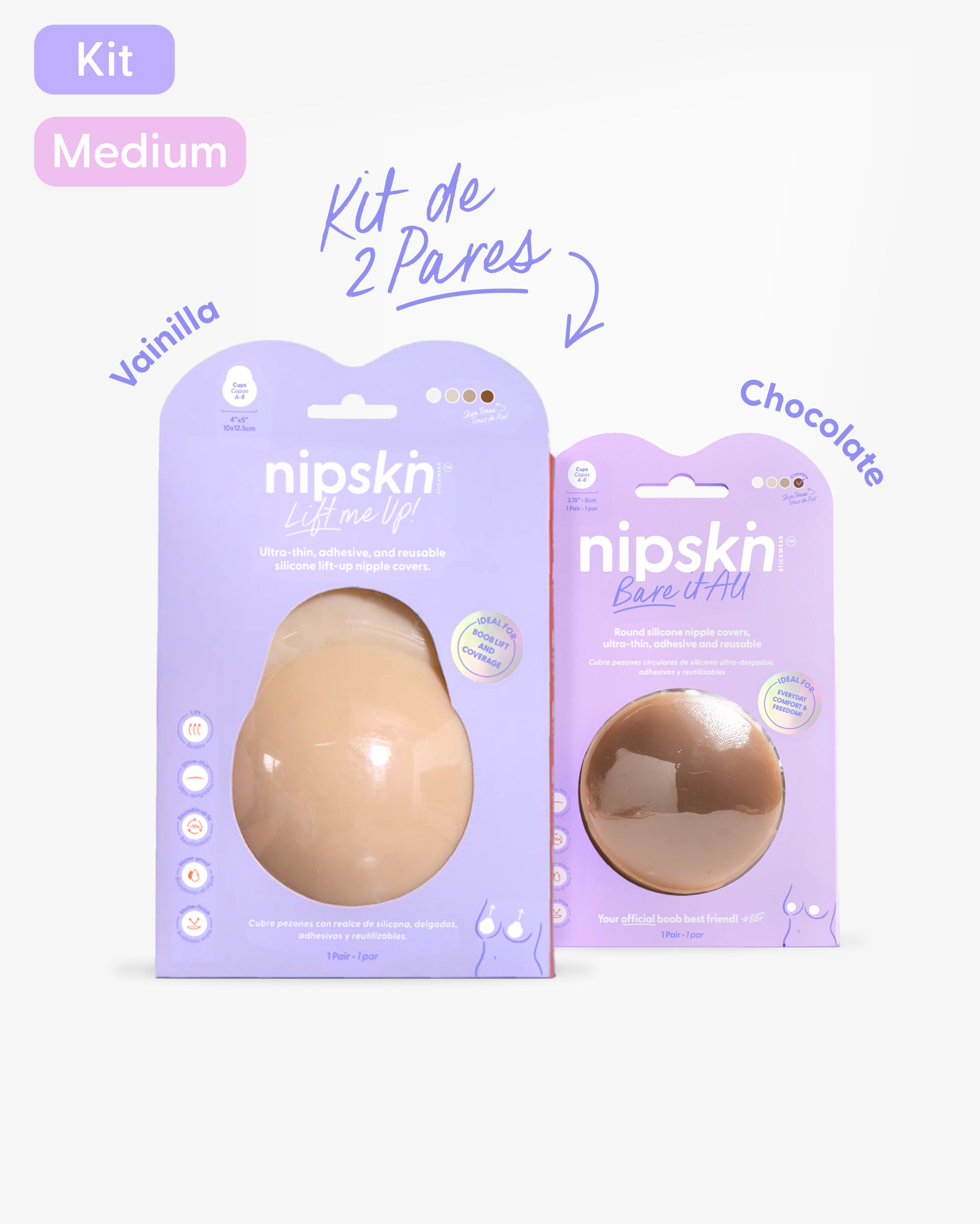 Kit x2 Copas Adhesivas de Silicona - Nipskin®