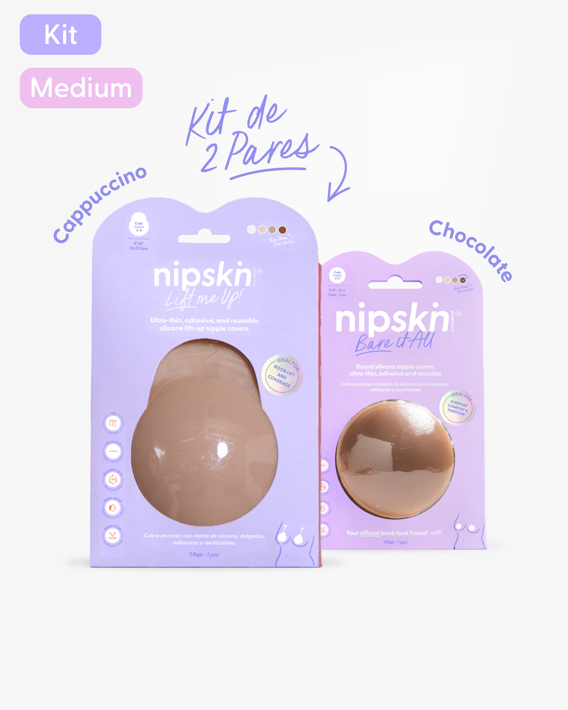 Kit x2 Copas Adhesivas de Silicona - Nipskin®