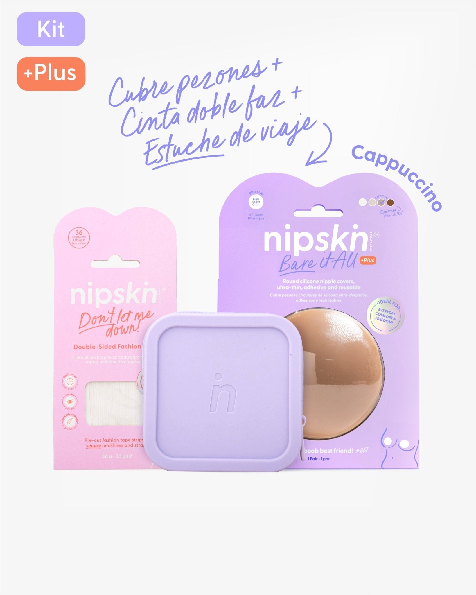 Kit de Cubre pezón, Cinta para Ropa y Estuche - Nipskin®