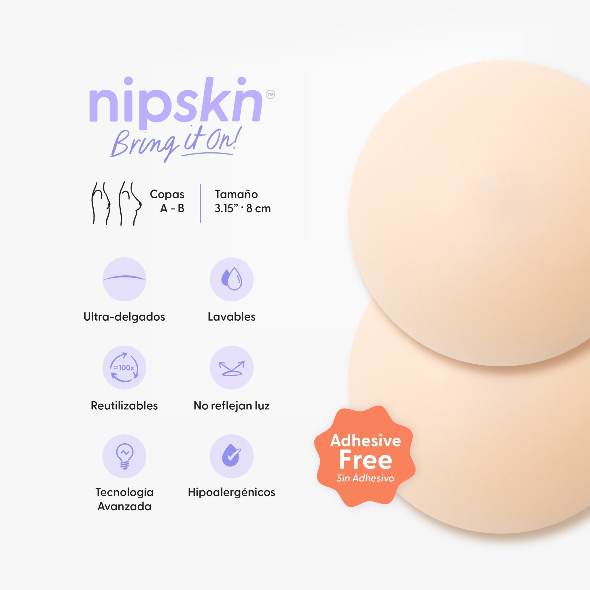 Kit Cubrepezones Pareja: Anti-Roce (Él) + Sin Adhesivo (Ella) - Nipskin®