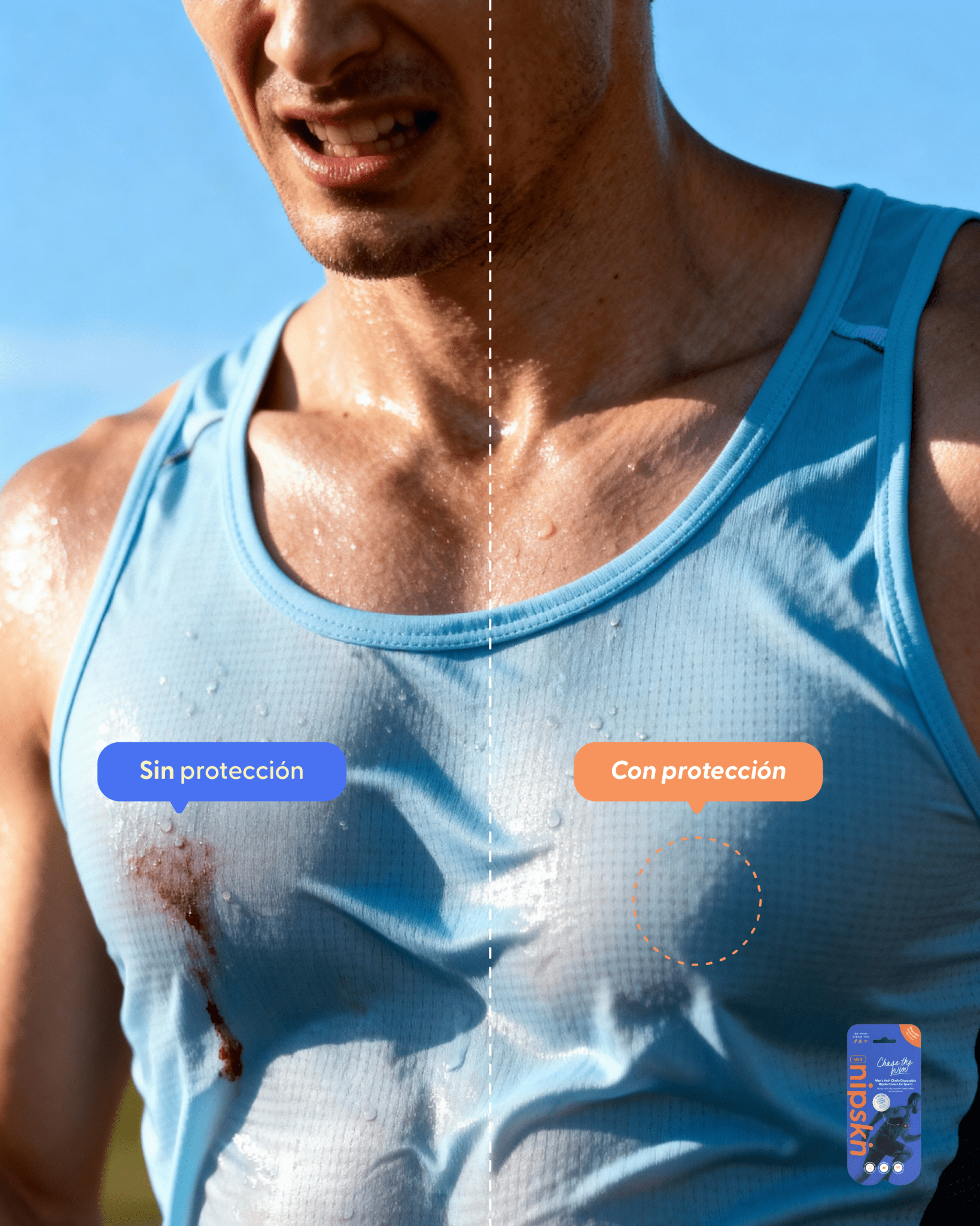 Kit Cubrepezones Pareja: Anti - Roce (Él) + Sin Adhesivo (Ella) - Nipskin®