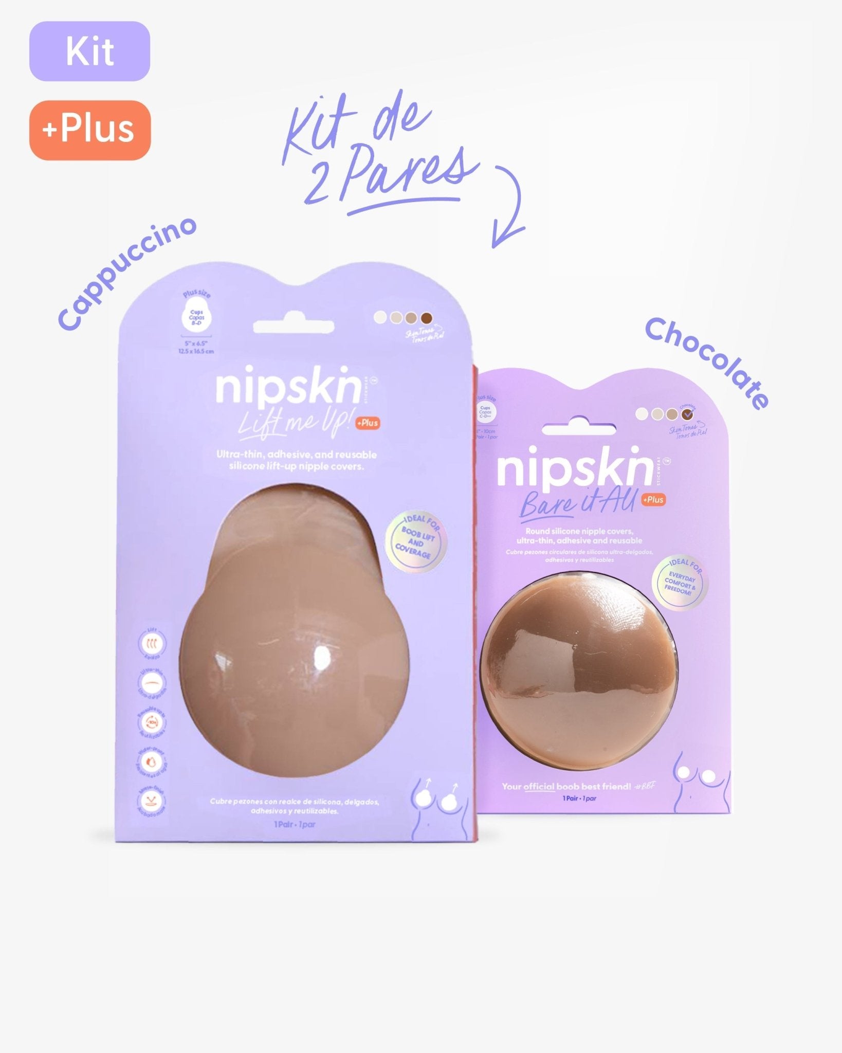Kit x2 Copas Adhesivas de Silicona - Nipskin®