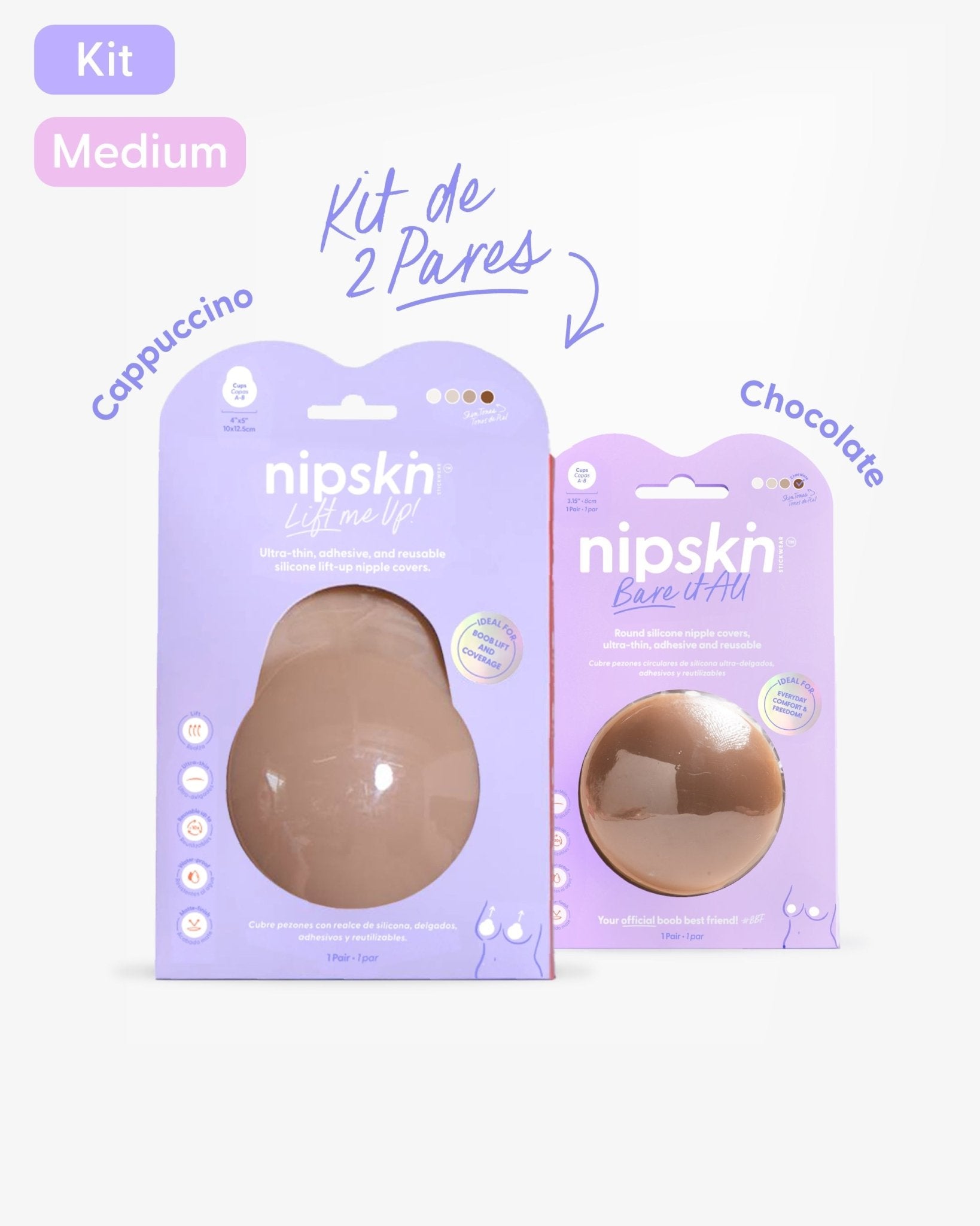 Kit x2 Copas Adhesivas de Silicona - Nipskin®