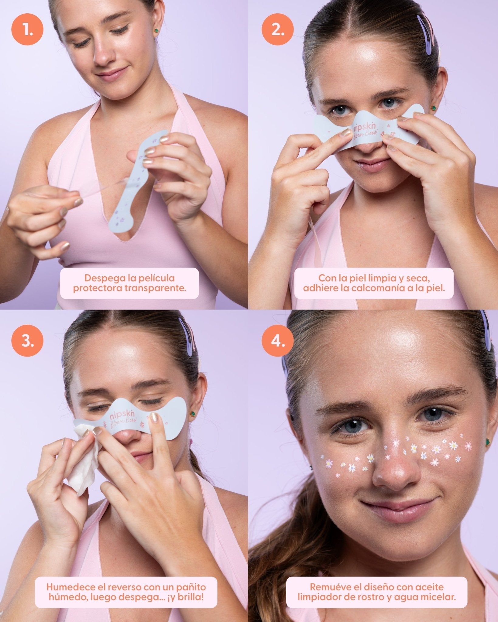 Kit x5 Calcomanías Florales Mate para Rostro y Cuerpo, Bloom Boss – Nipskin®