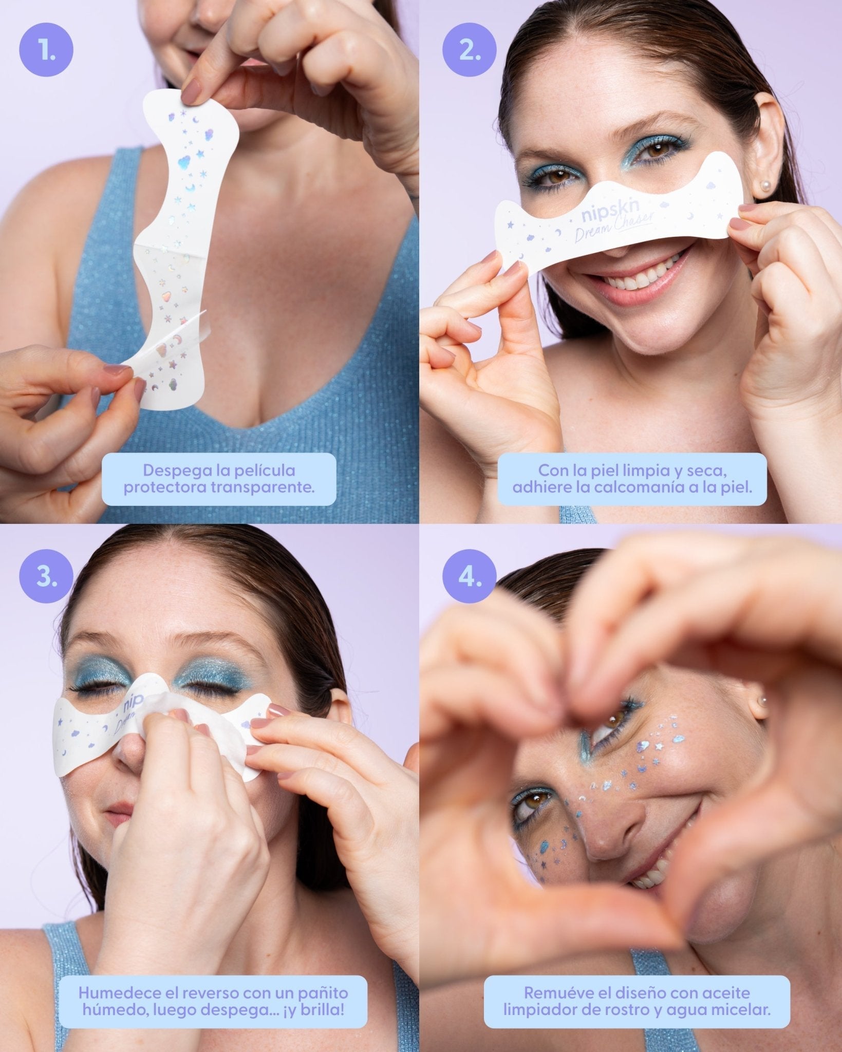Kit x3 Calcomanías Holográficas para Rostro y Cuerpo, Dream Chaser – Nipskin®