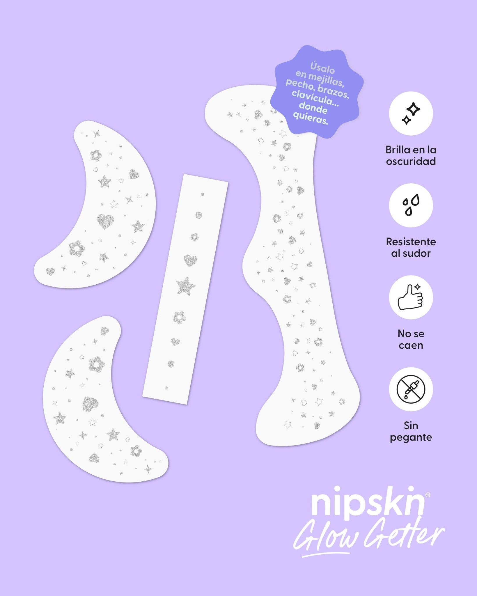 Kit x5 Calcomanías que Brillan en la Oscuridad para Rostro y Cuerpo, Glow Getter – Nipskin®