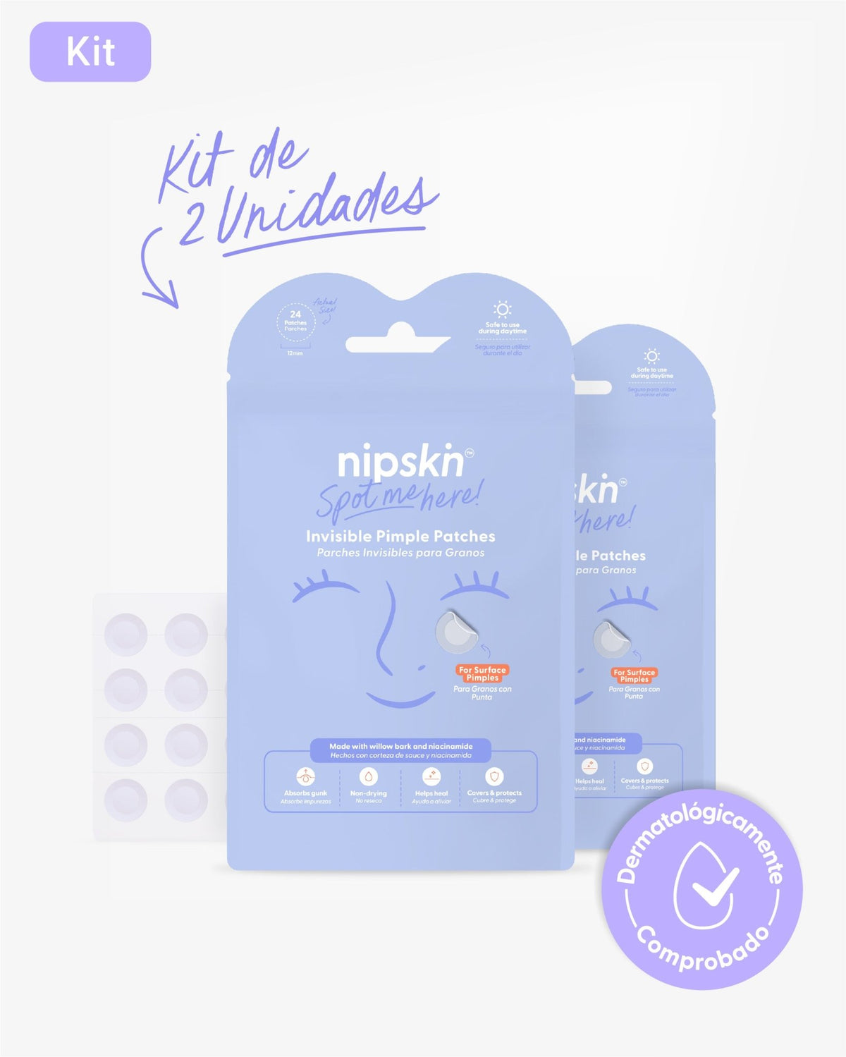 Parches de Hidrocoloide para Granos x2 - Nipskin®
