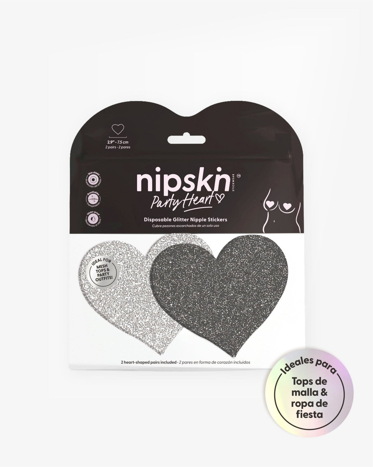 Party Heart - Stickers para cubrir los pezones de un solo uso, 2 pares - Nipskin